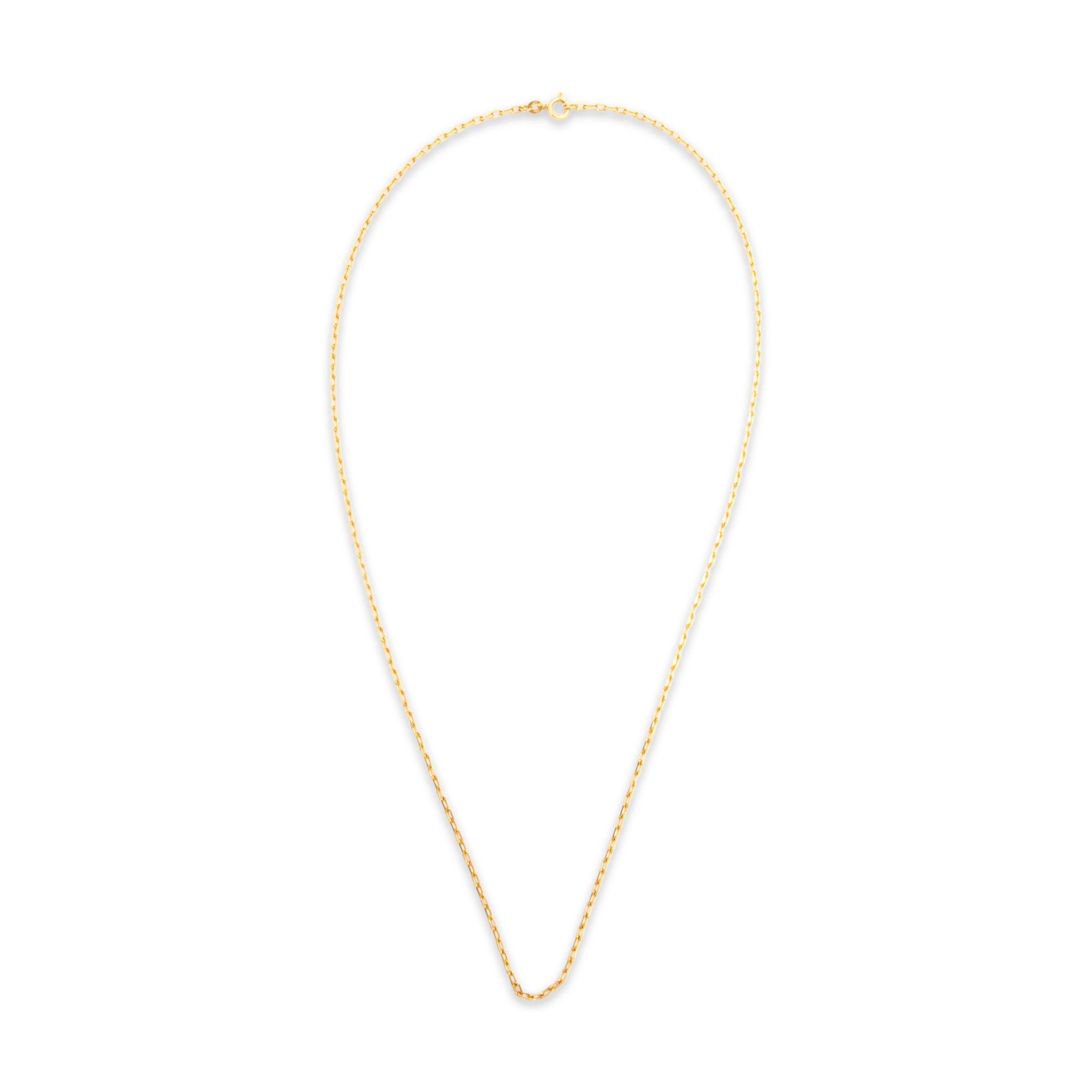 Vintage Italian 18k Yellow Gold Gleaming Cable Chain Necklace - Overall view