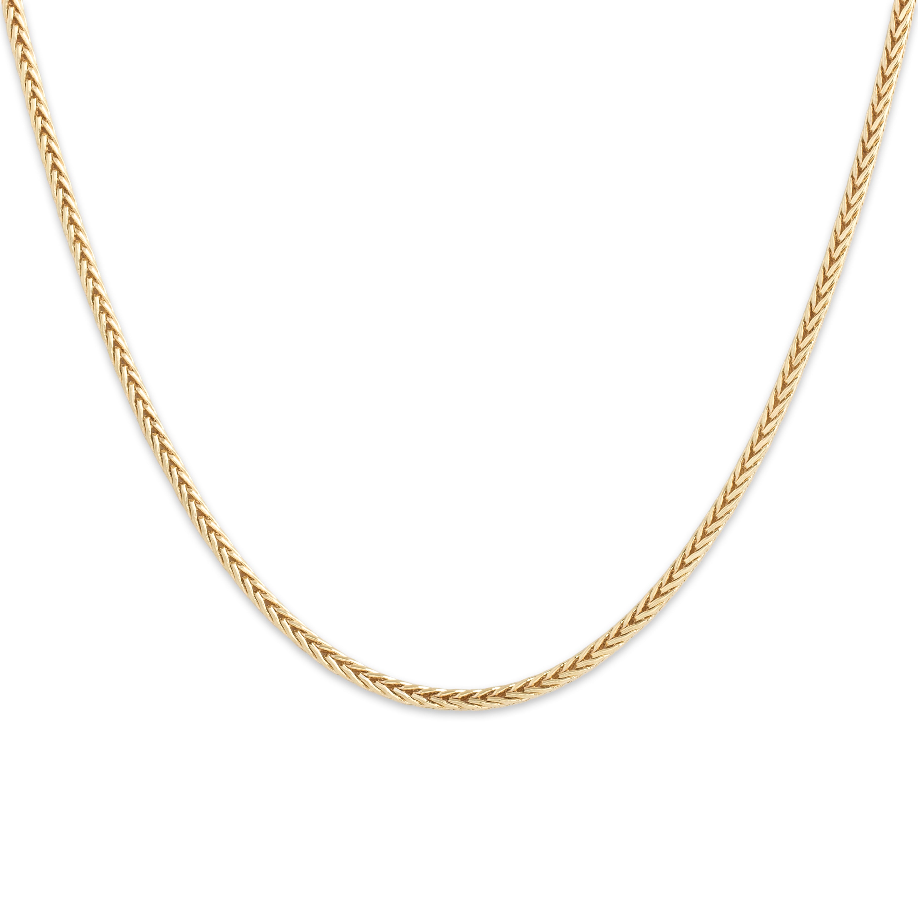 Vintage Italian 14k Yellow Gold Everyday Spiga Chain Necklace - detail view #1