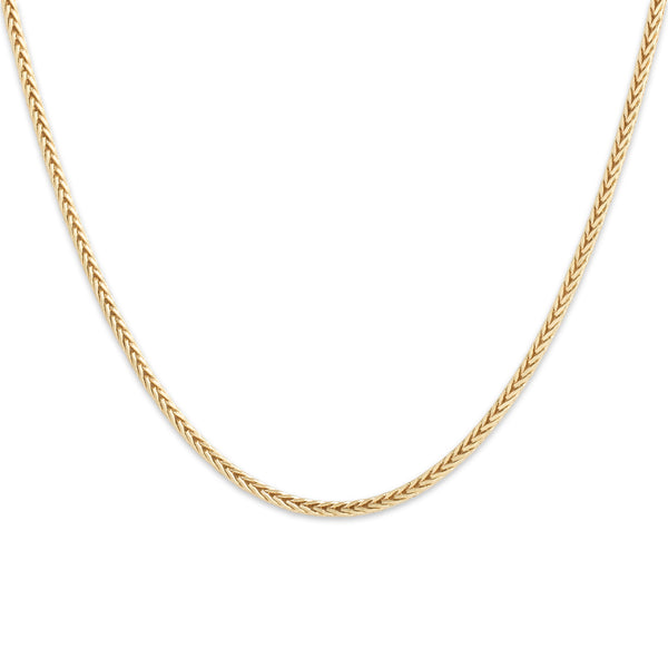 Vintage Italian 14k Yellow Gold Sophisticated 1.8mm Wheat Chain 20.25