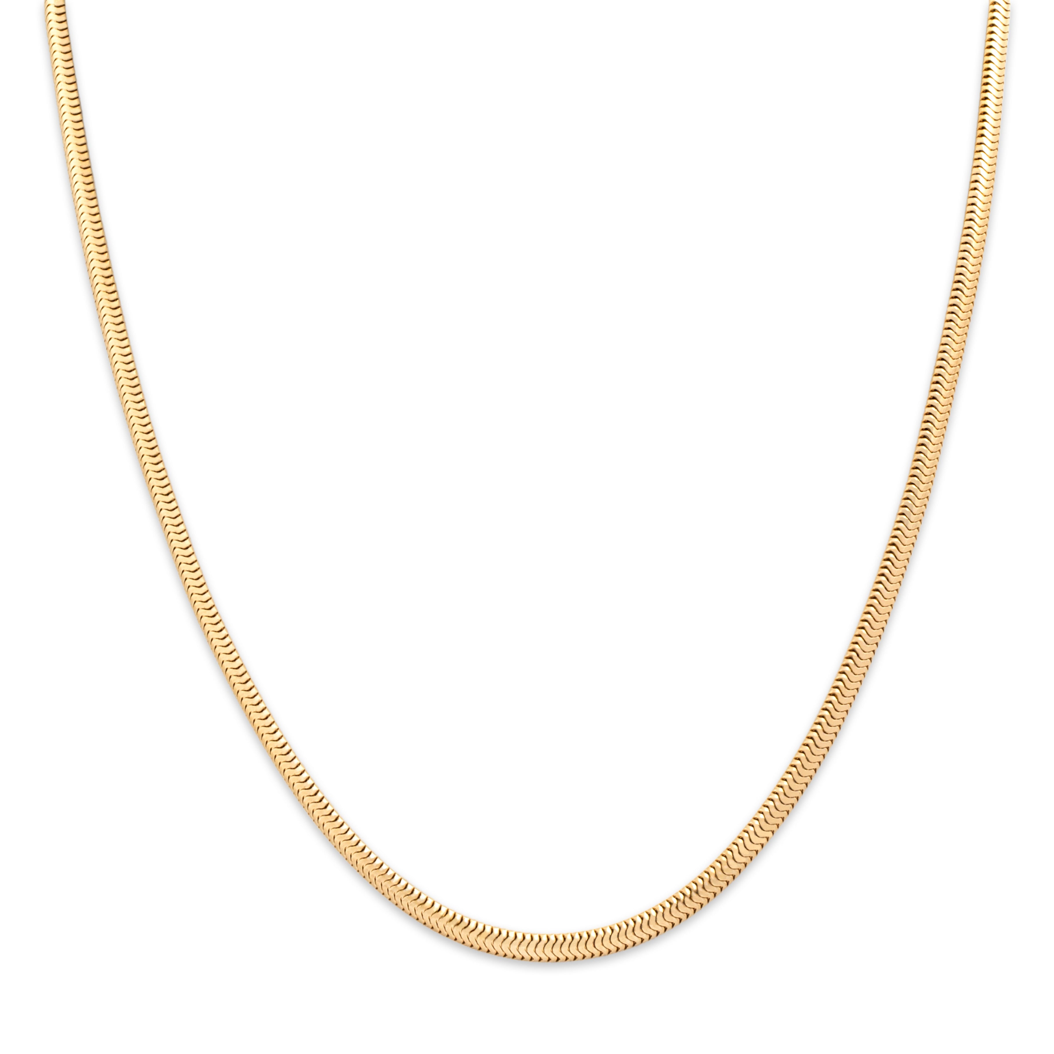 Vintage 14k Yellow Gold Fluid Snake Chain Necklace - Close-up view