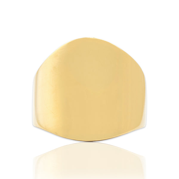 Vintage 14k Yellow Gold Sleek Gleaming Shield Ring 8.75