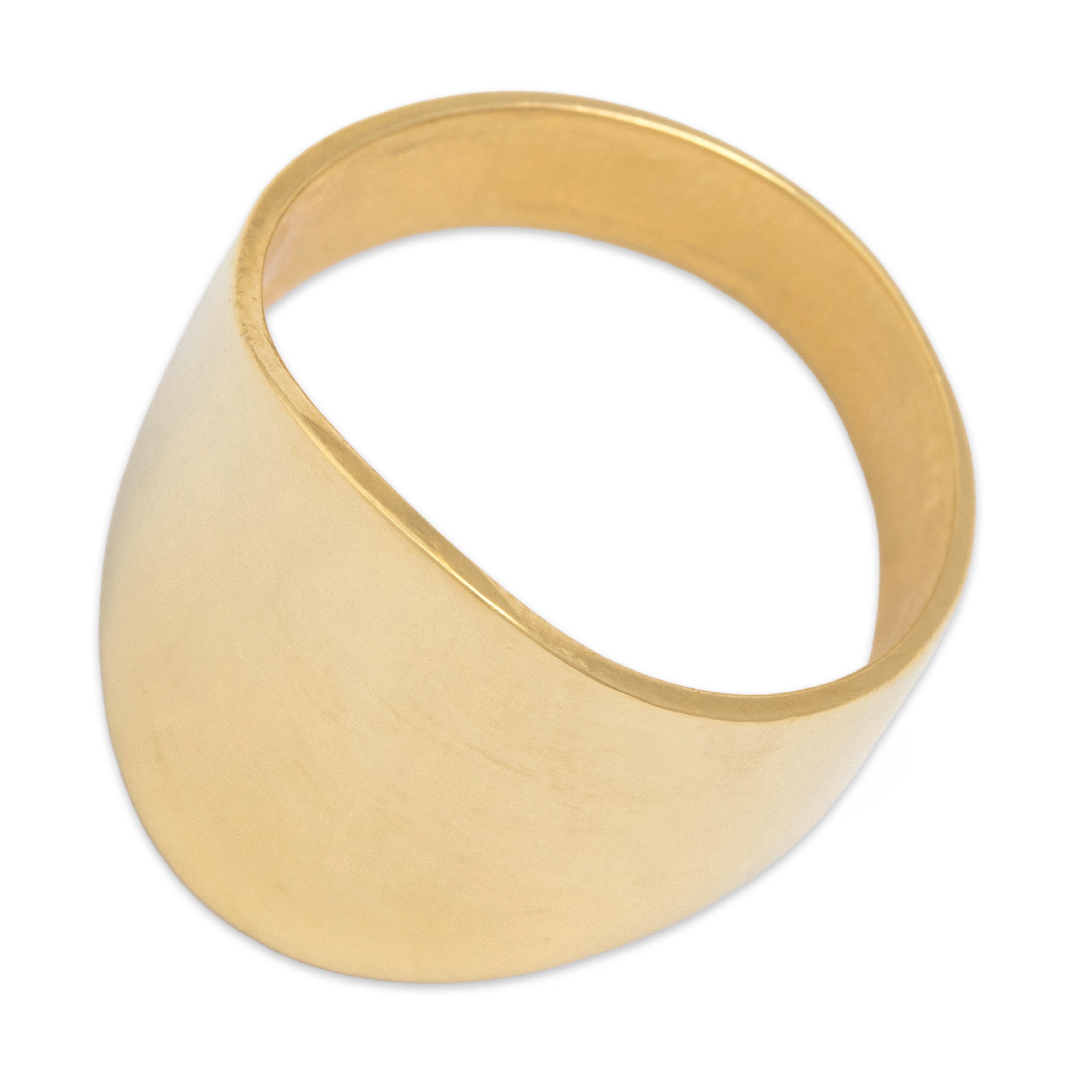 Vintage 14k Yellow Gold Smooth Shield Ring - Overall view