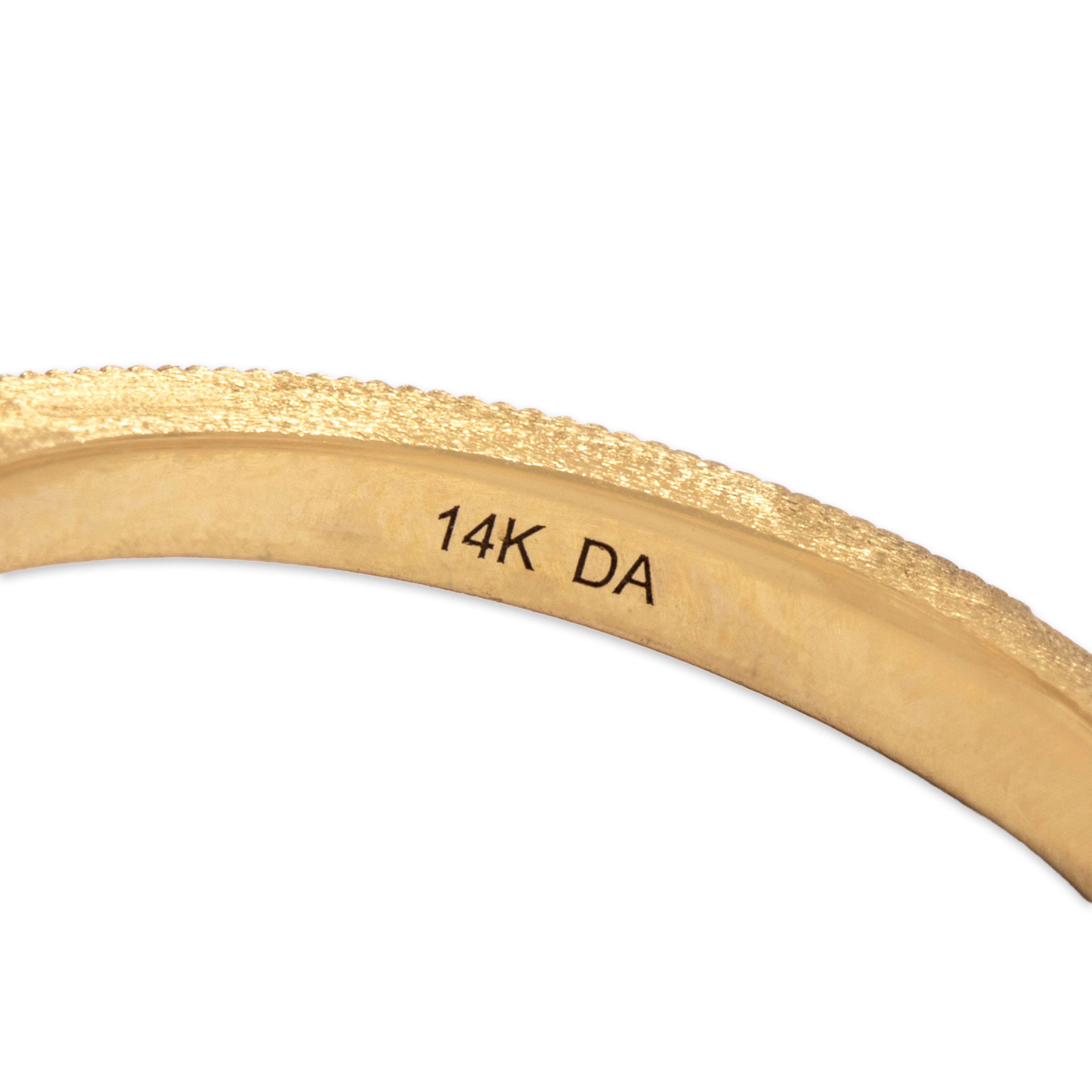 Estate 14k Yellow Gold 3.61ct Blue Topaz Diamond Chic Brushed Square Milgrain Ring - Hallmark view