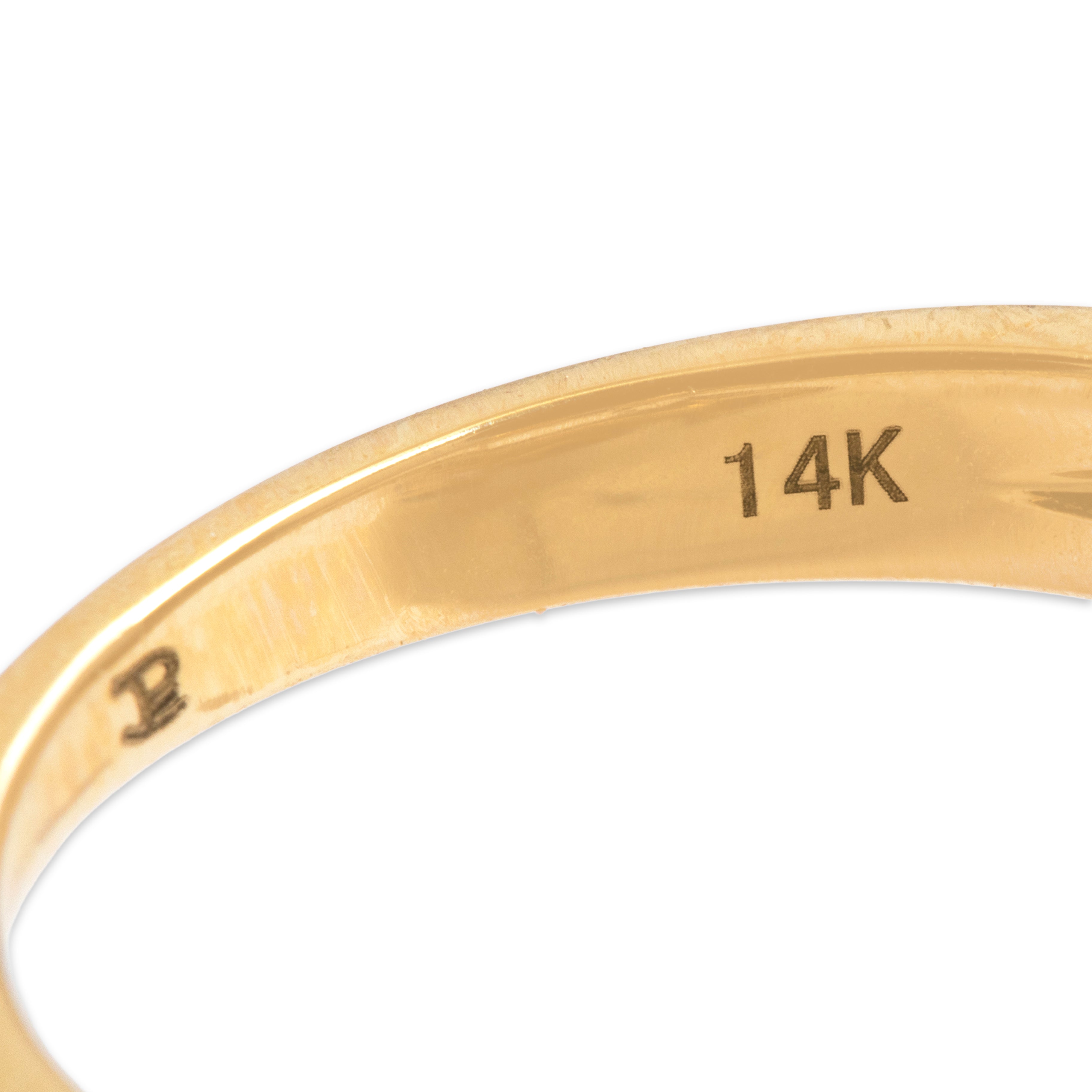 Estate 14k Yellow Gold Citrine Pink Tourmaline Amethyst Diamond Fantastic Open Multistone Cluster Ring - Hallmark view