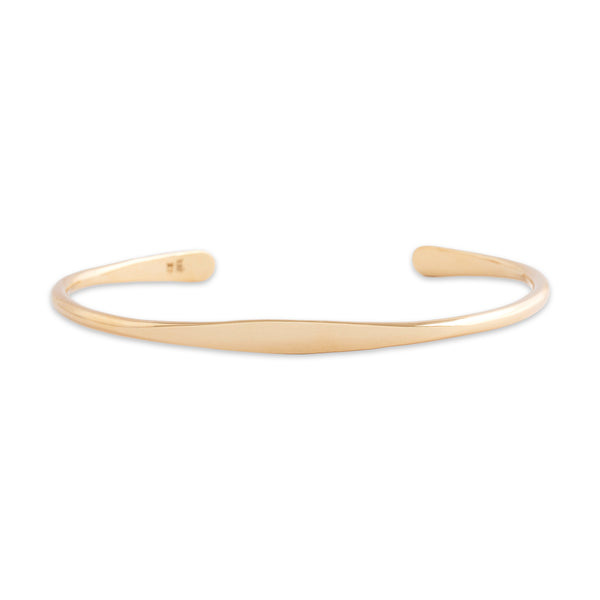Vintage 14k Yellow Gold Sleek Sophisticated Flat Cuff Bracelet 6.75