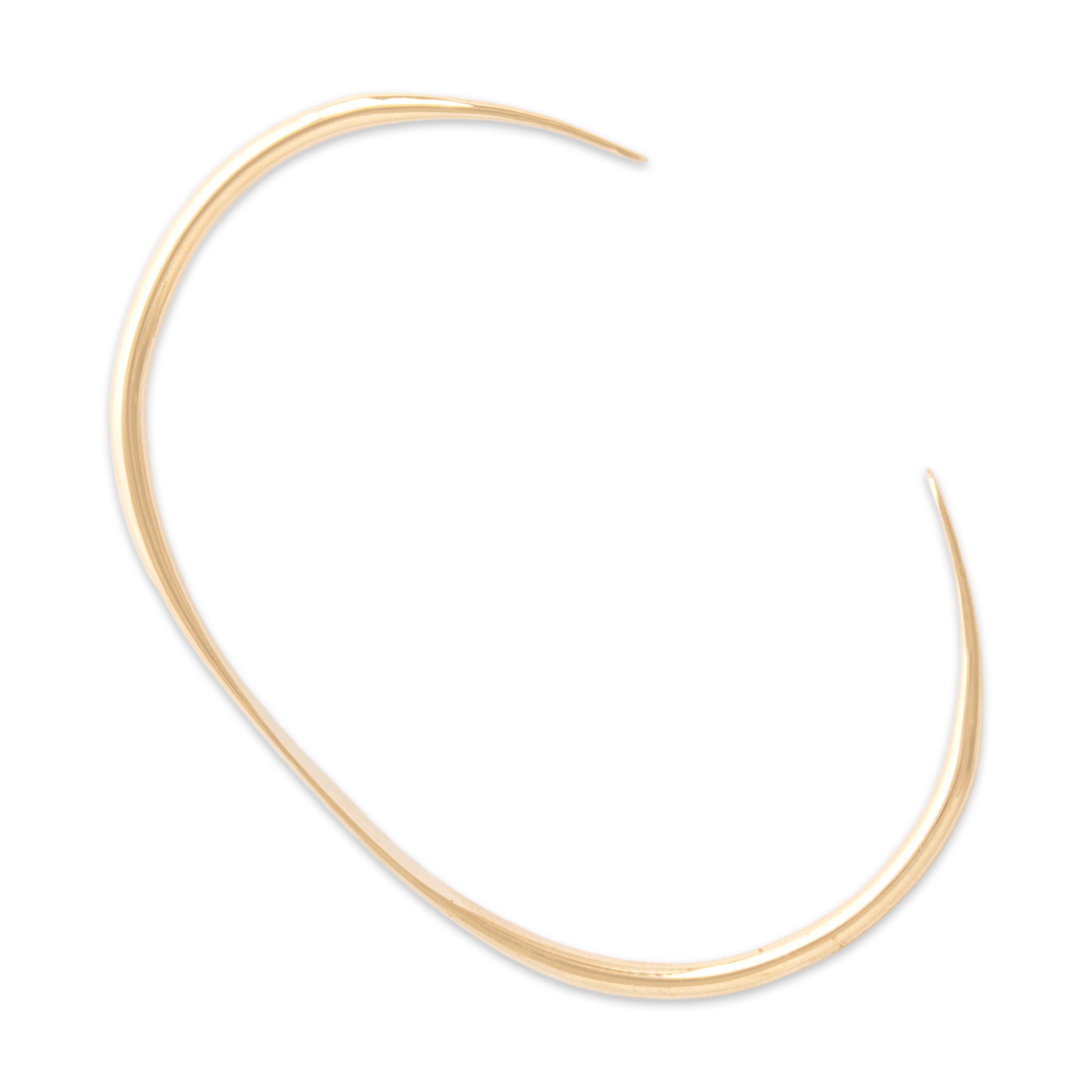 Vintage 14k Yellow Gold Sleek Sophisticated Flat Cuff Bracelet - detail view #2