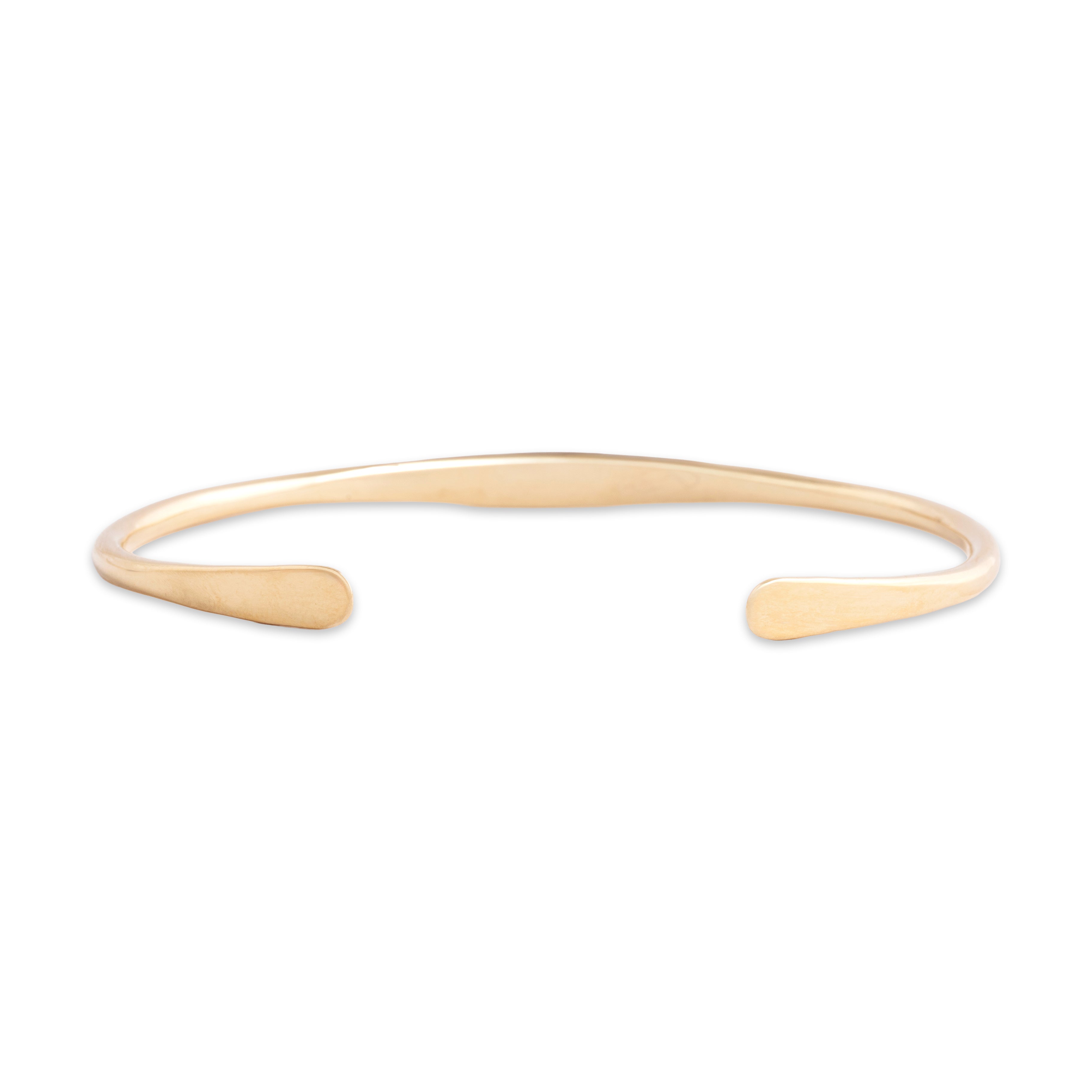 Vintage 14k Yellow Gold Sleek Sophisticated Flat Cuff Bracelet - Back view