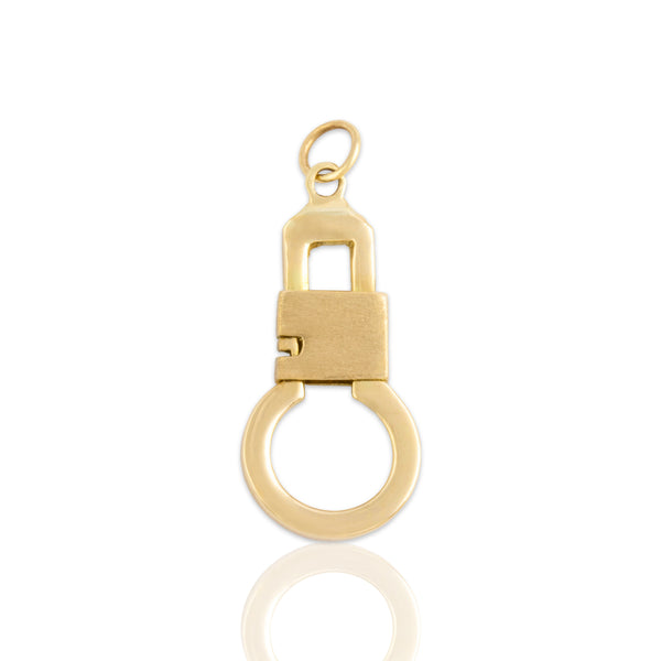 Vintage 14k Yellow Gold Carabiner Charm Holder Pendant