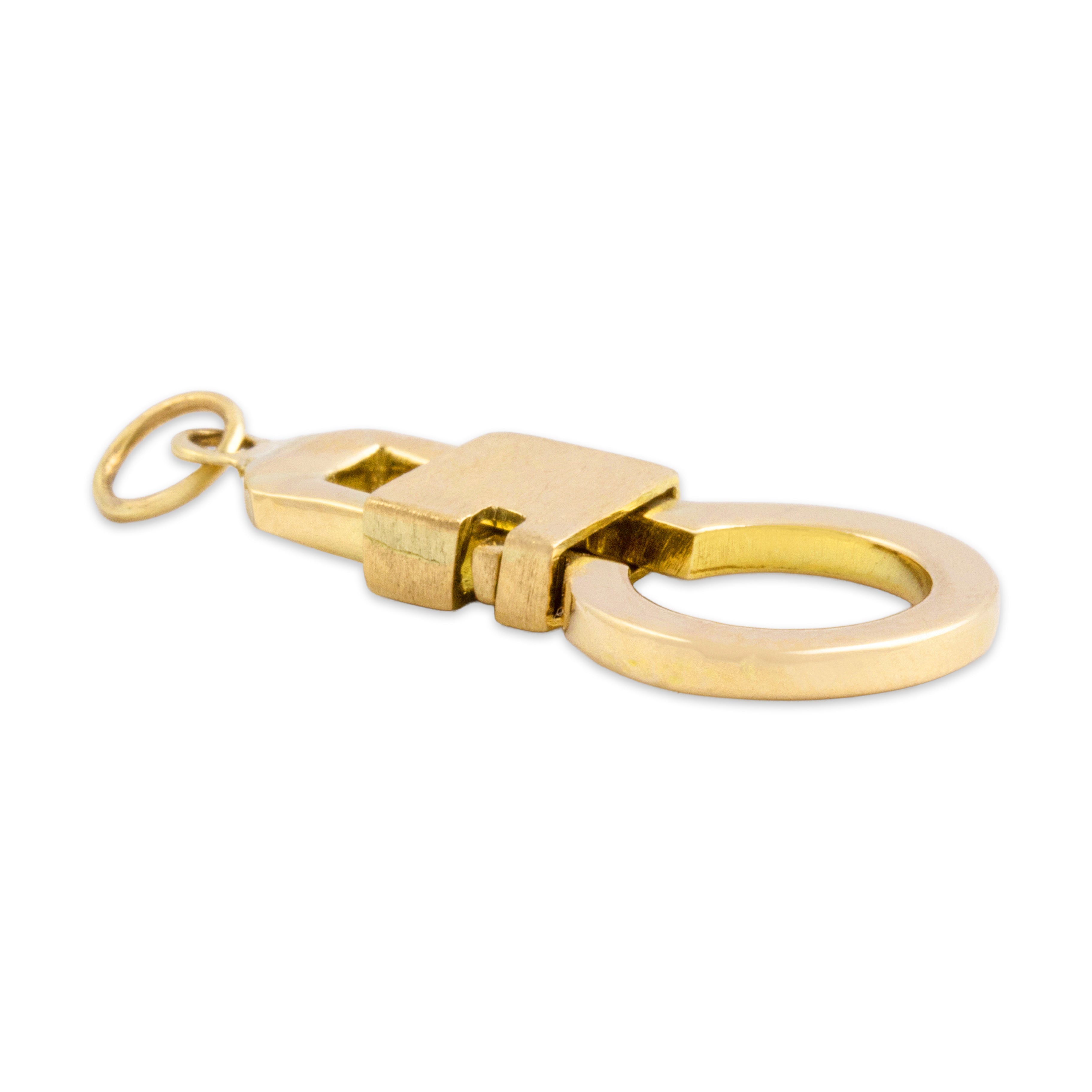 Vintage 14k Yellow Gold Carabiner Charm Holder Pendant