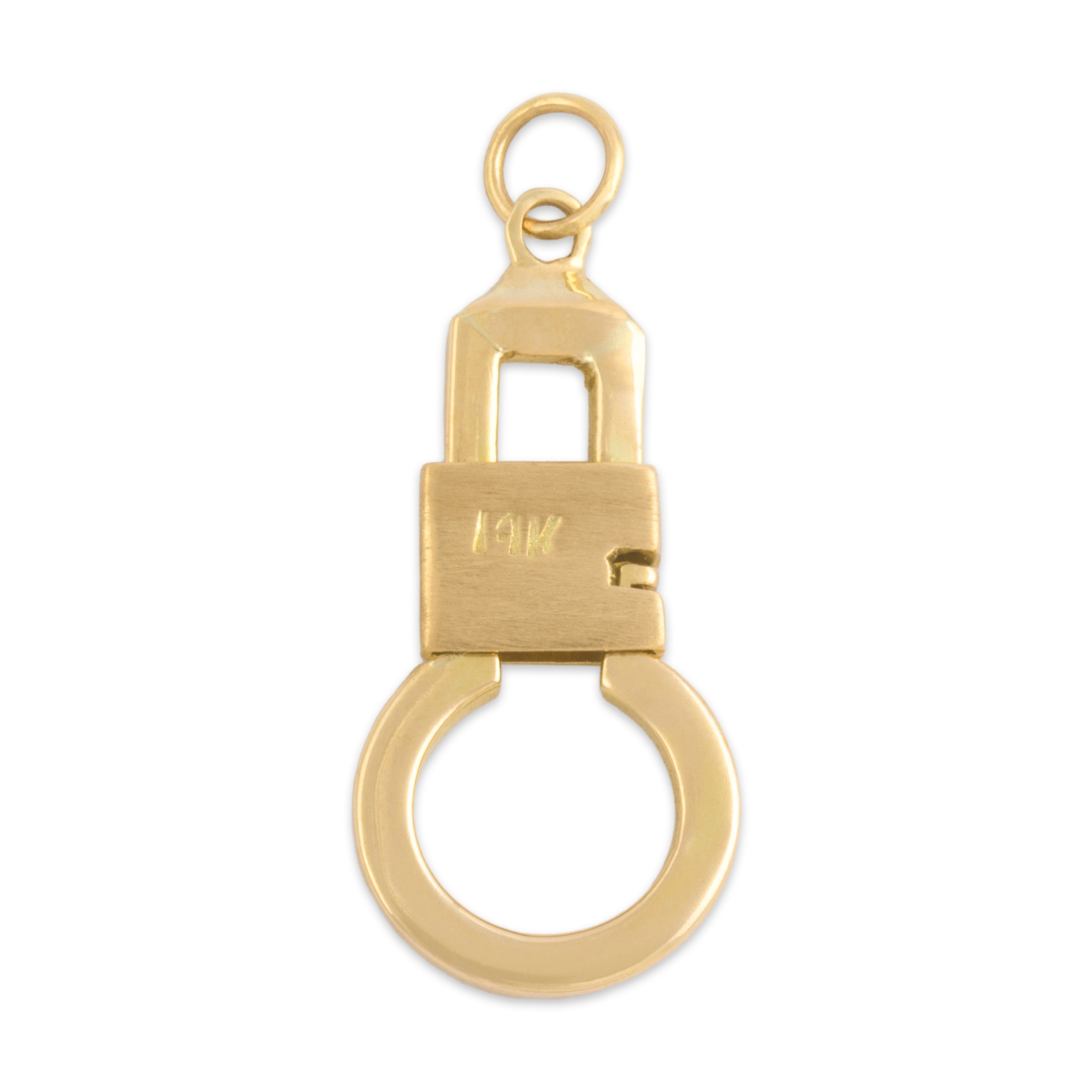 Vintage 14k Yellow Gold Carabiner Charm Holder Pendant