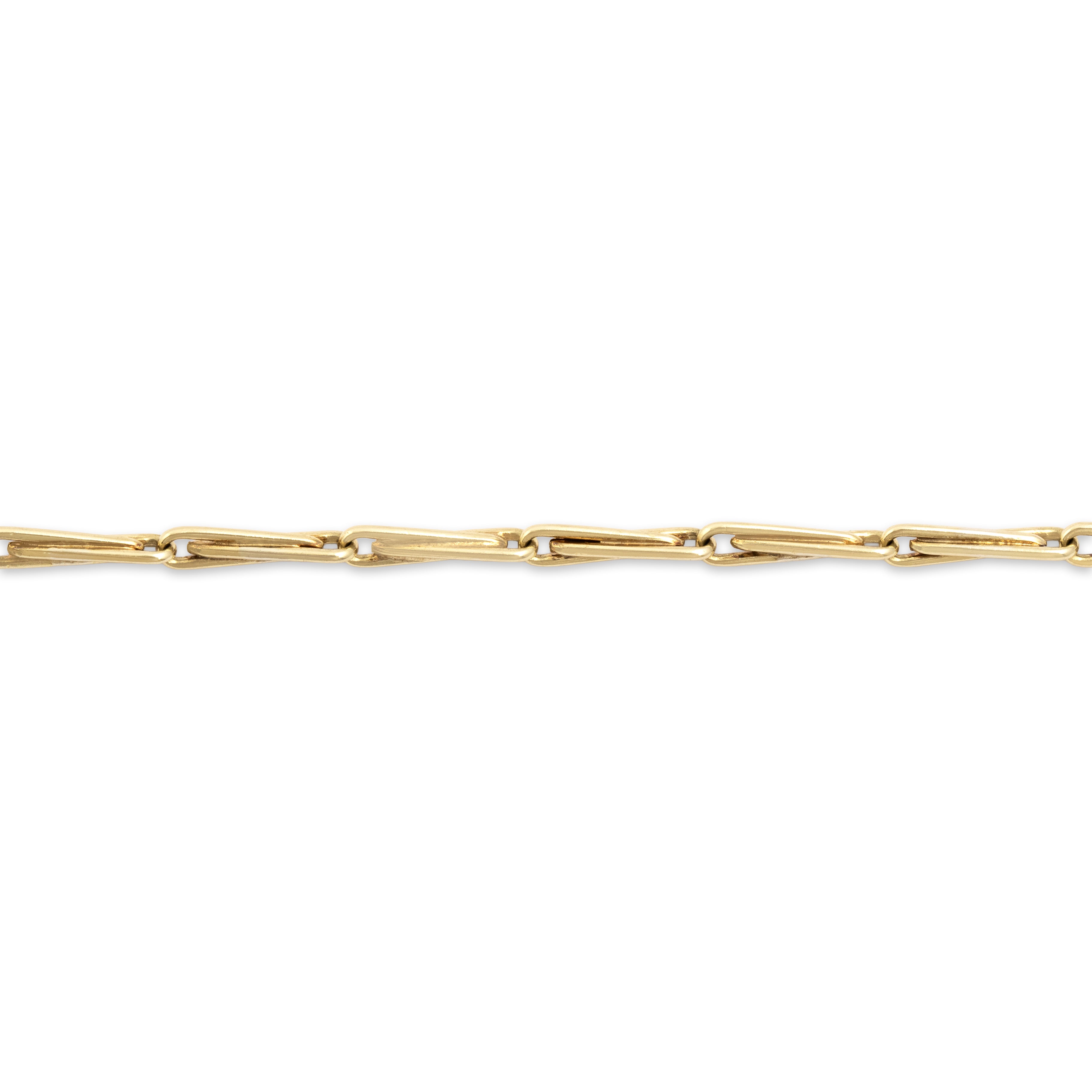 Antique 14k Yellow Gold Lovely Bar Link Dog Clip Clasp Watch Chain Bracelet - detail view #1