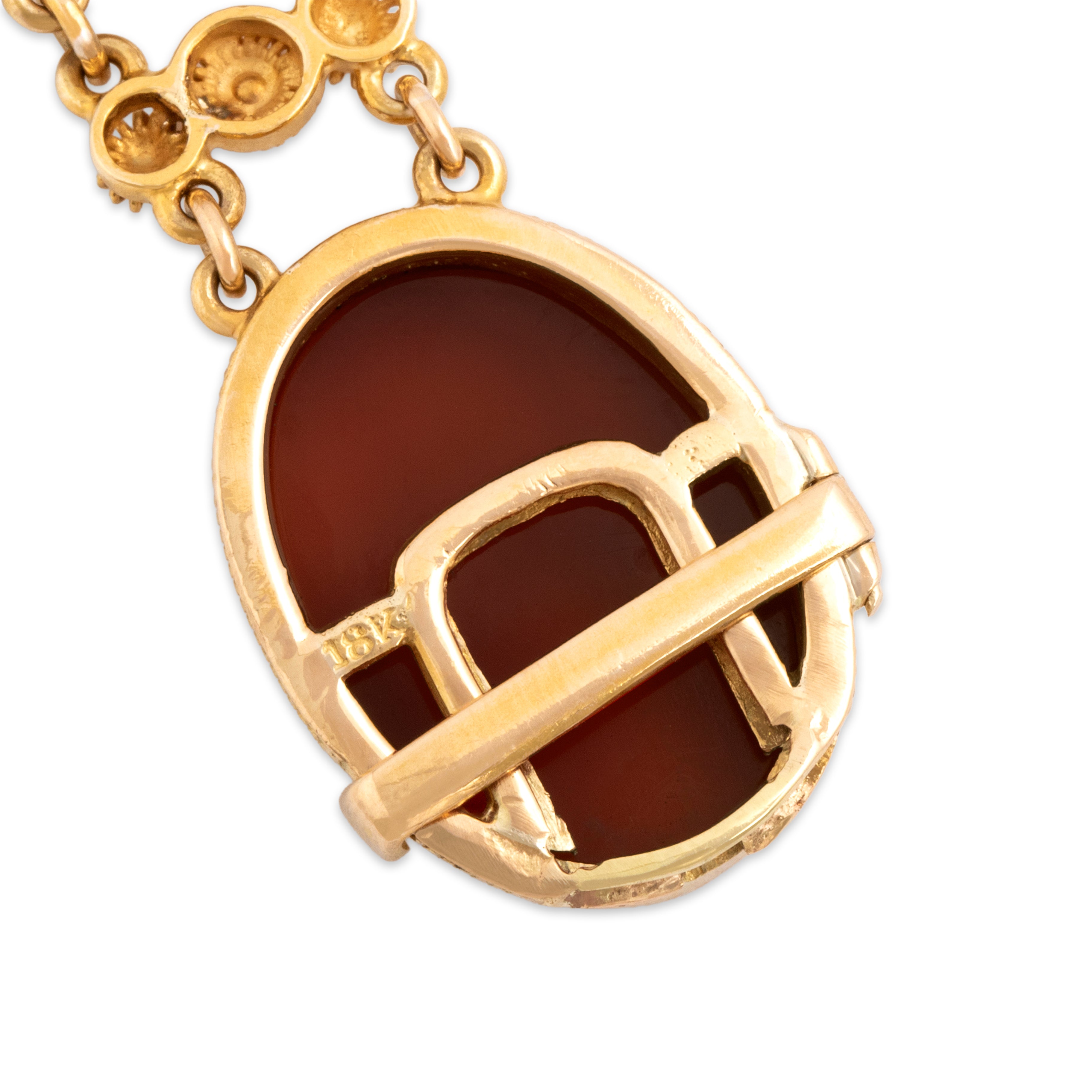 Vintage 18k Yellow Gold 25cttw Carnelian Fantastic Sunset Disc Bracelet 6.75