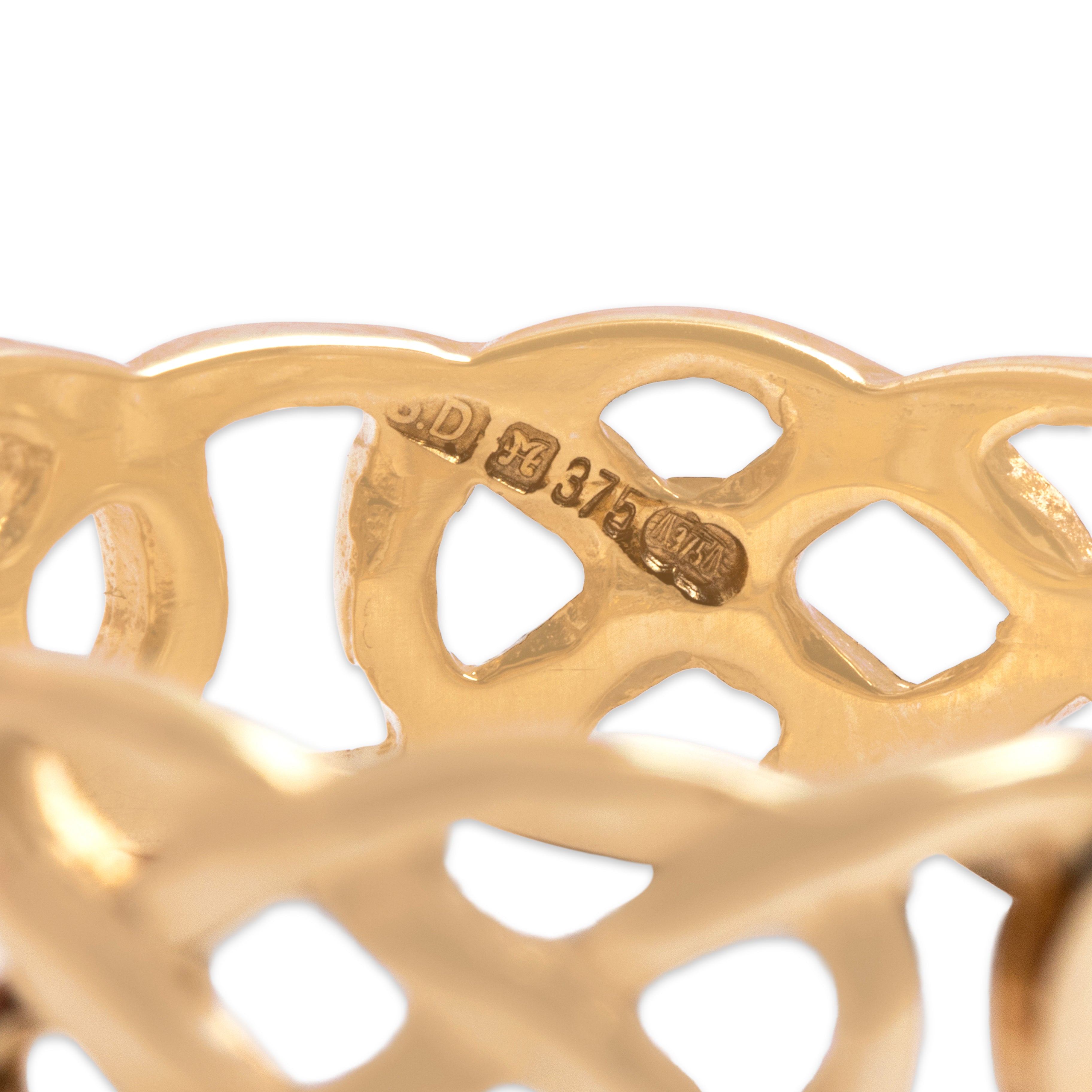 Vintage 9k Yellow Gold Celtic Knot Ring - Hallmark view