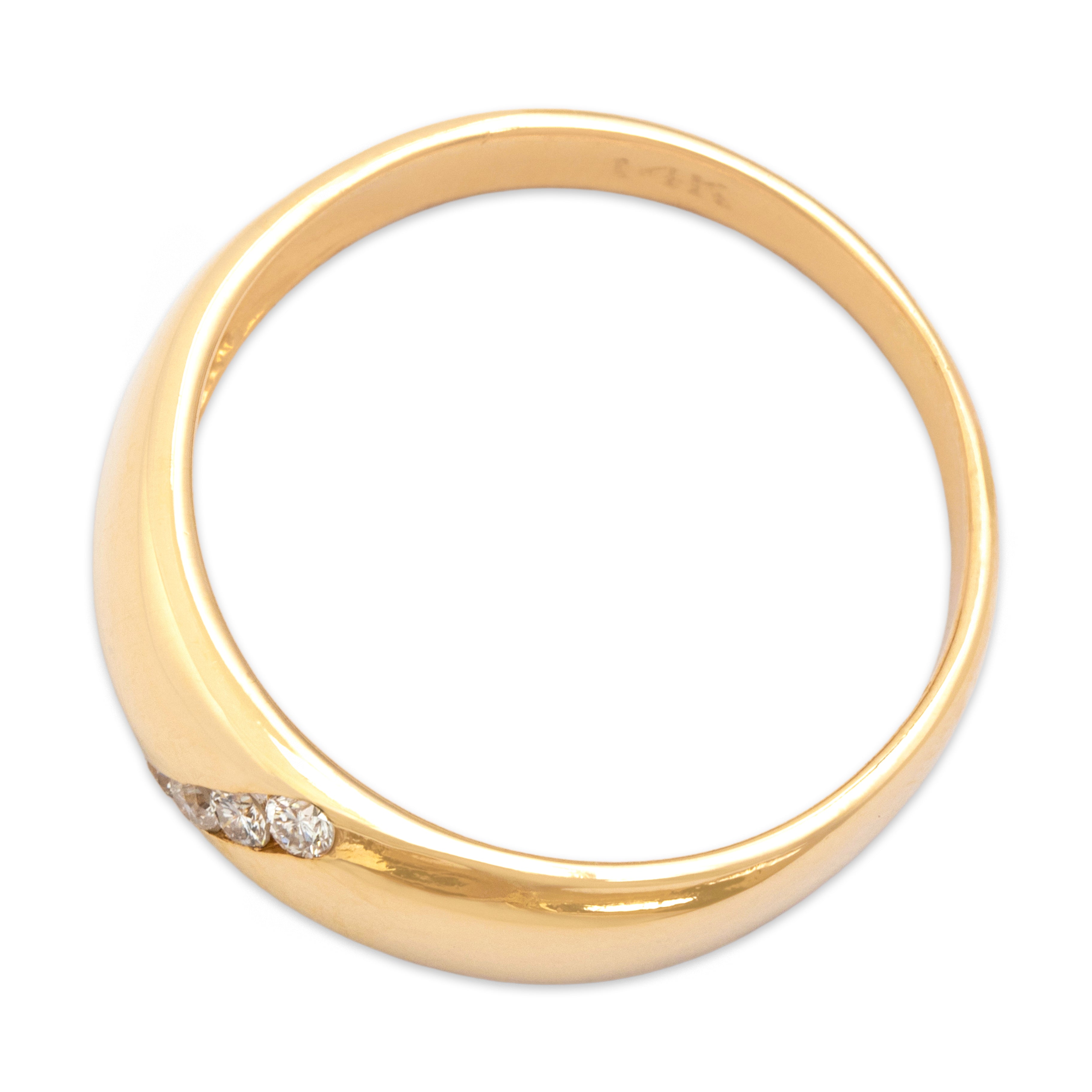 Vintage 14k Yellow Gold Diamond Domed Wave Ring - Overall view