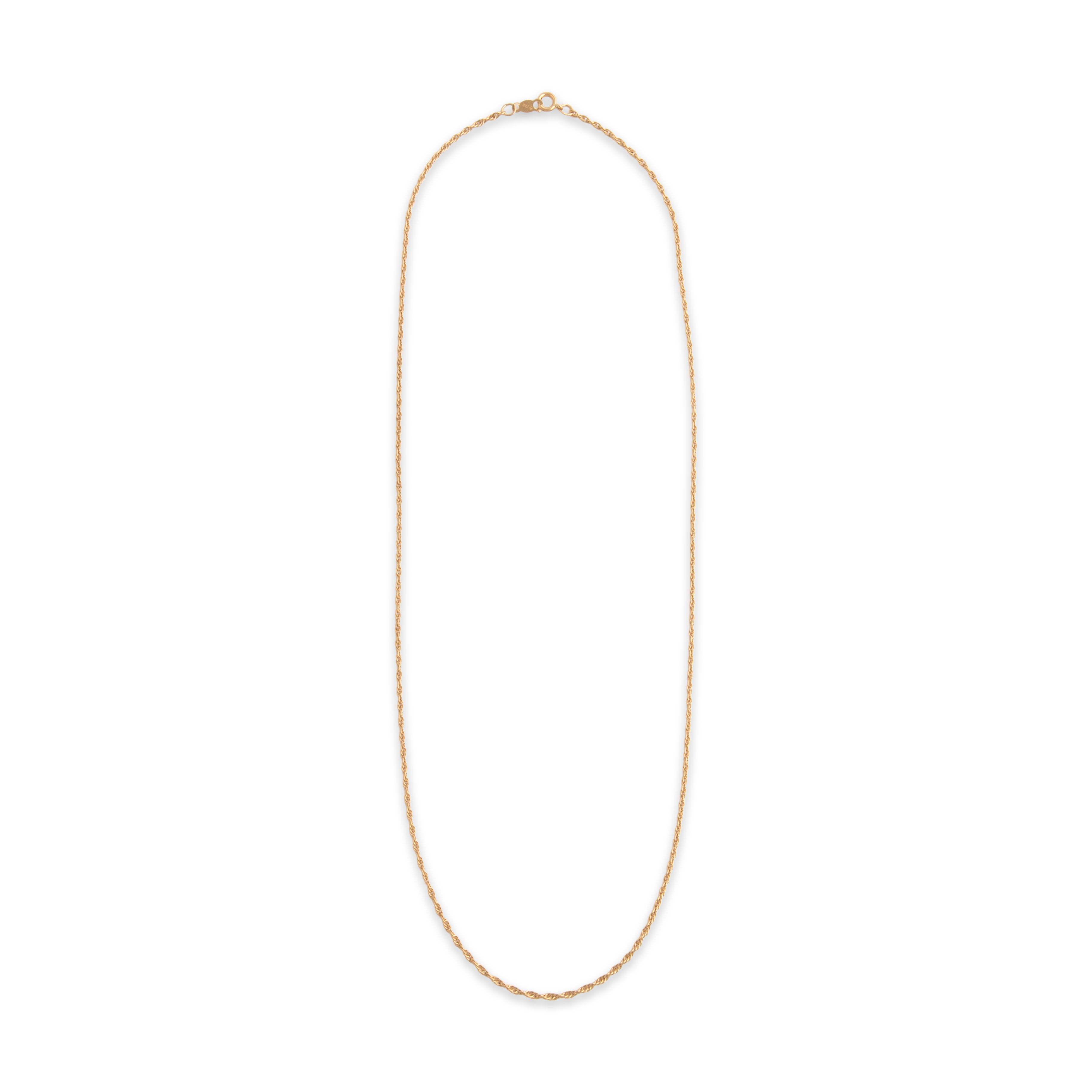Vintage 1.3mm 14k Yellow Gold Double Cable Link Chain - Overall view