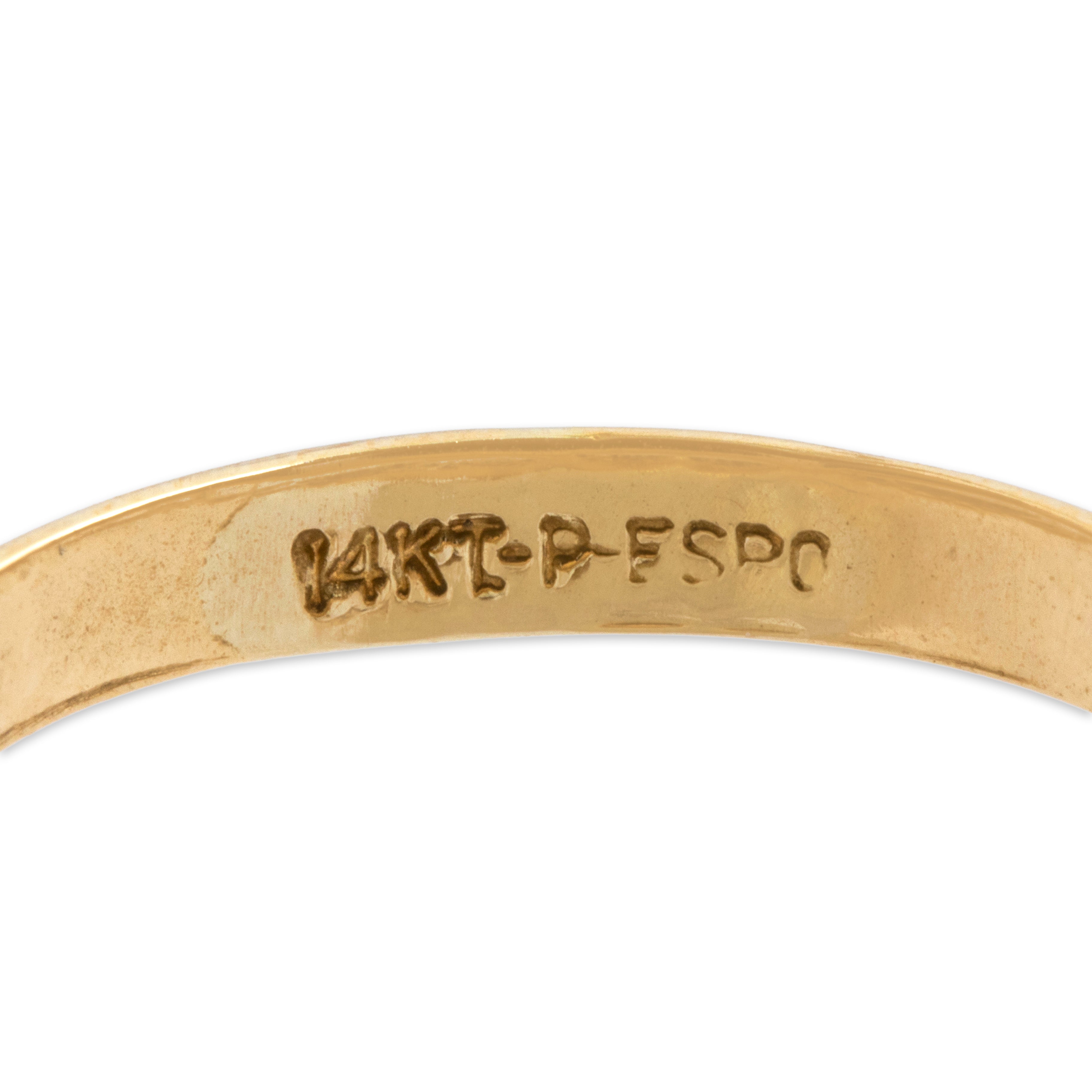 Vintage 14k Yellow Gold Sleek Simple Oval Signet Ring - Hallmark view