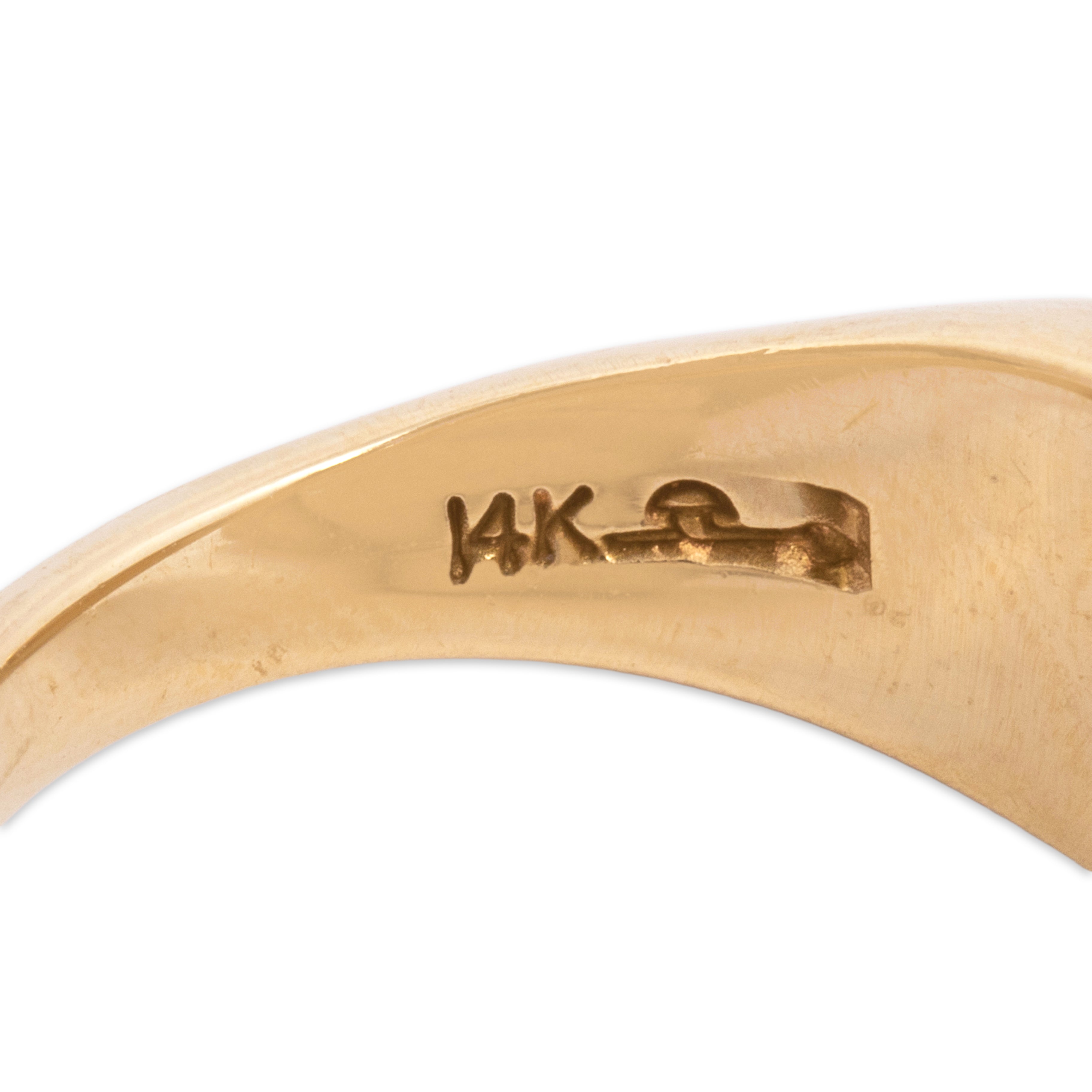 Antique Larter & Sons 14k Yellow Gold Gleaming Classic Oval Signet Ring - Hallmark view