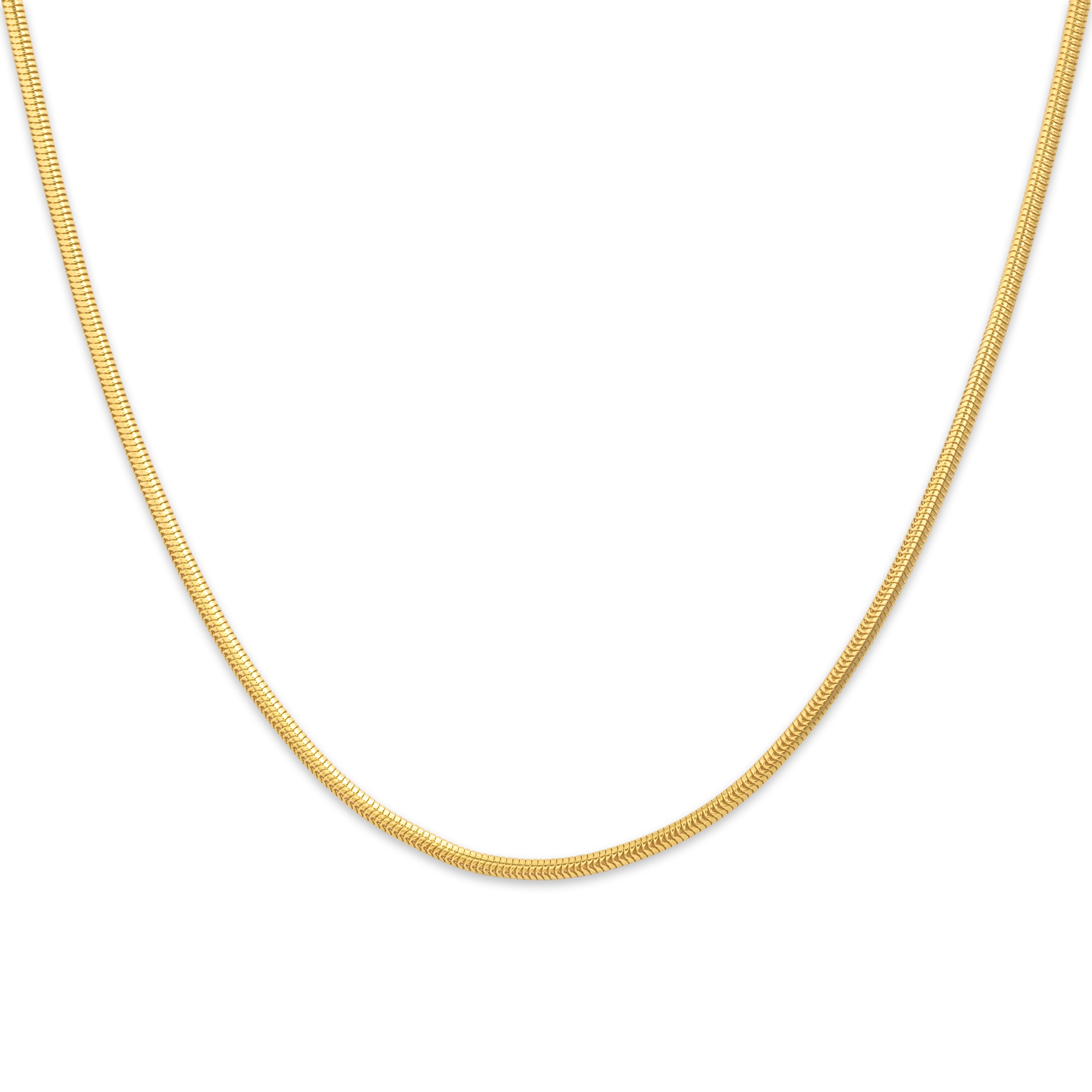 Vintage Italian 1.6mm 14k Yellow Gold Sleek Snake Chain Link Chain - detail view #1