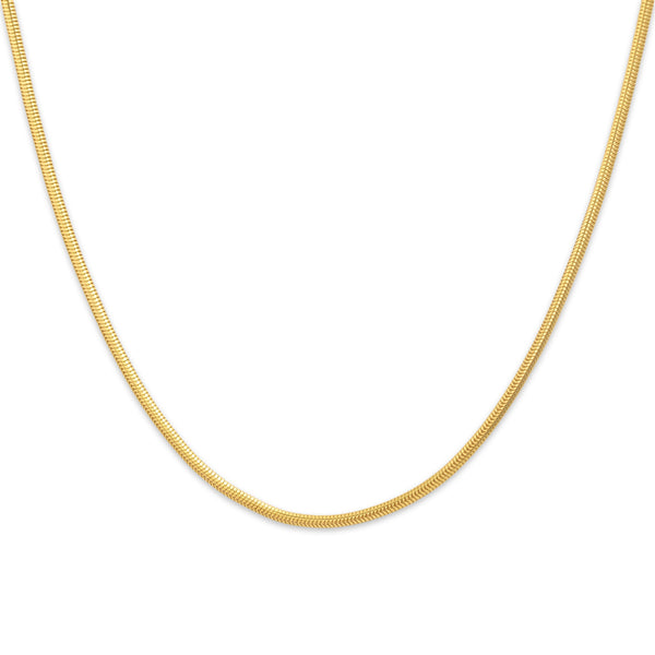 Vintage Italian 14k Yellow Gold Stellar Sleek 1.6mm Snake Chain 17.75