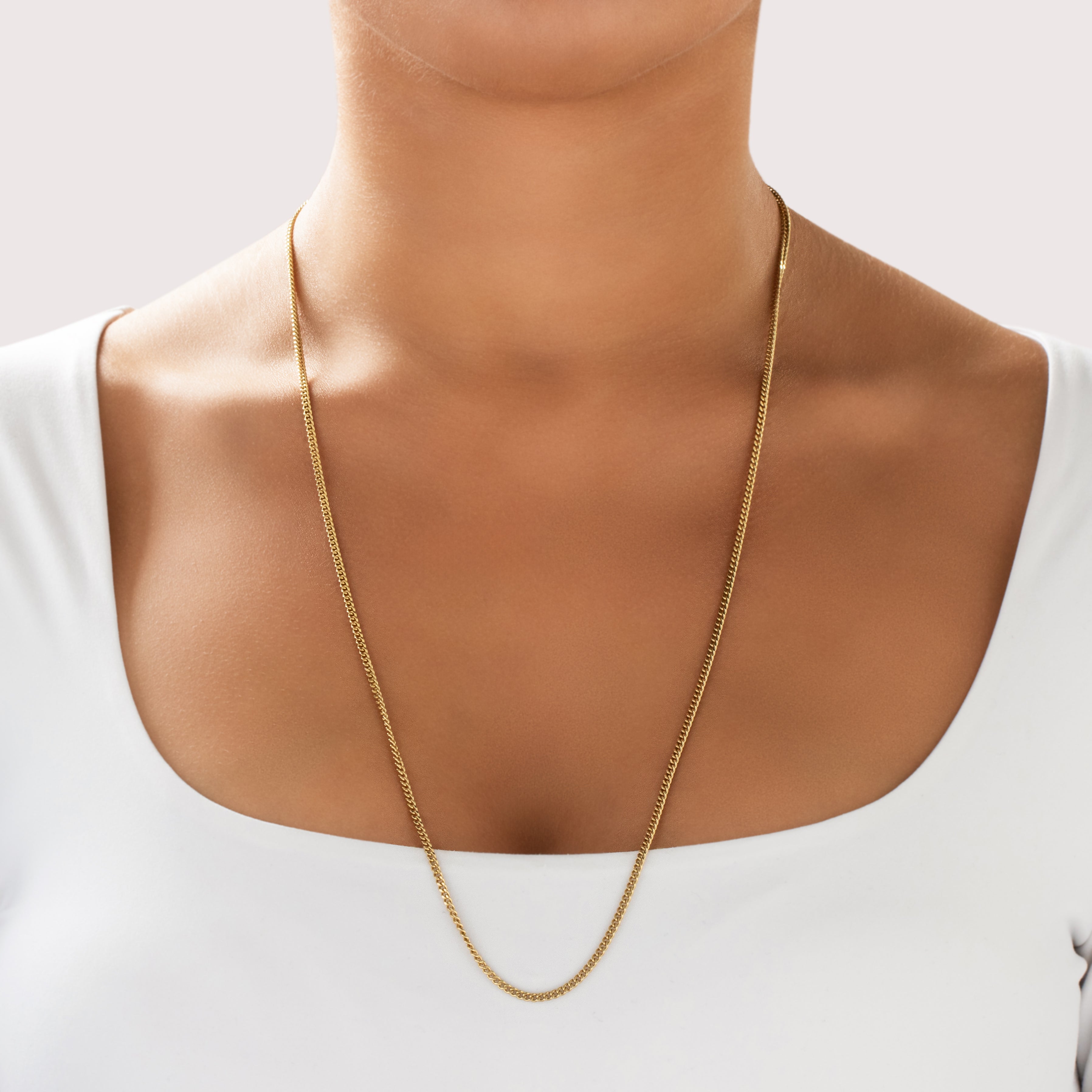 Vintage 14k Yellow Gold Substantial 2.2mm Curb Chain 28