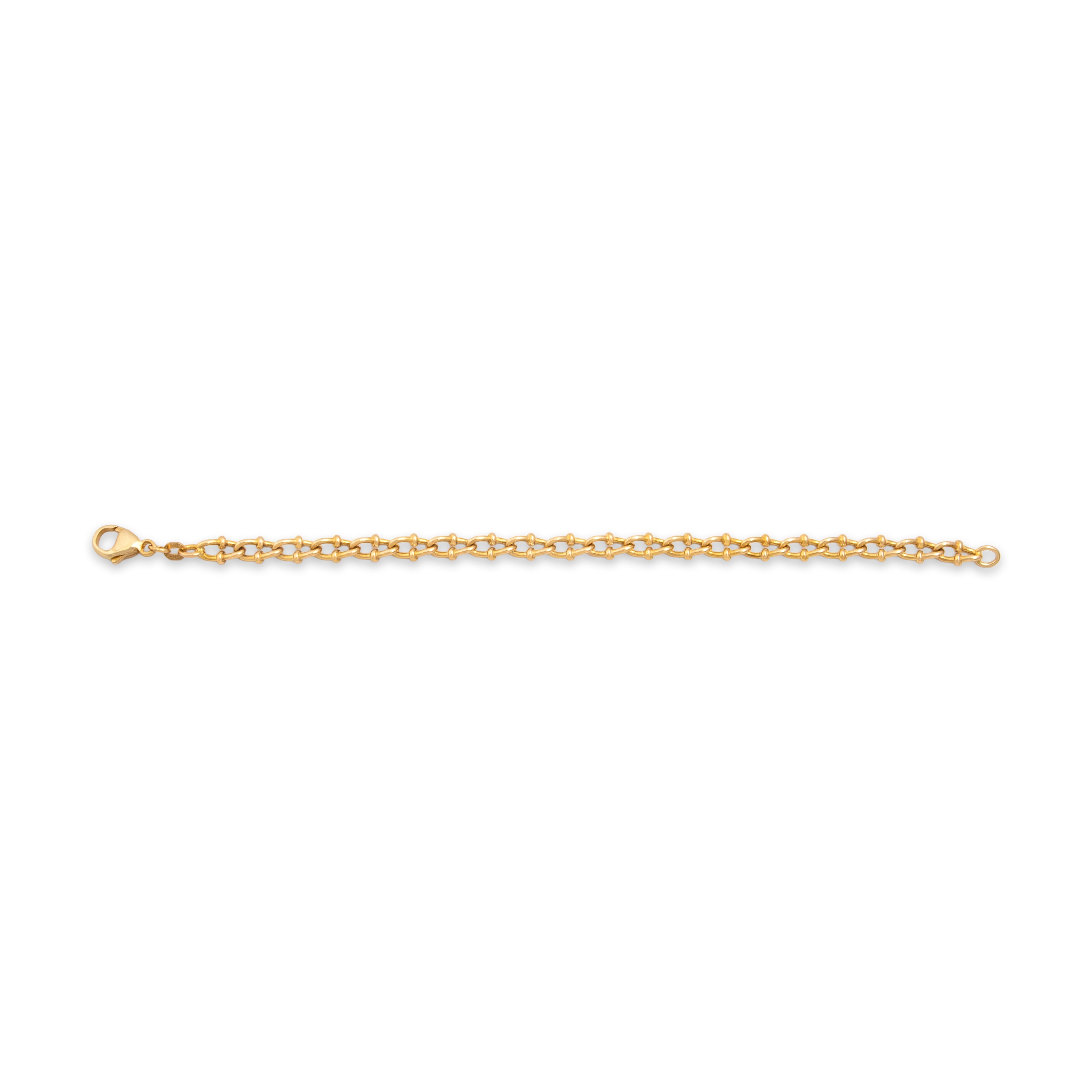 Vintage Italian 14k Yellow Gold Accented Link Bracelet - Overall view