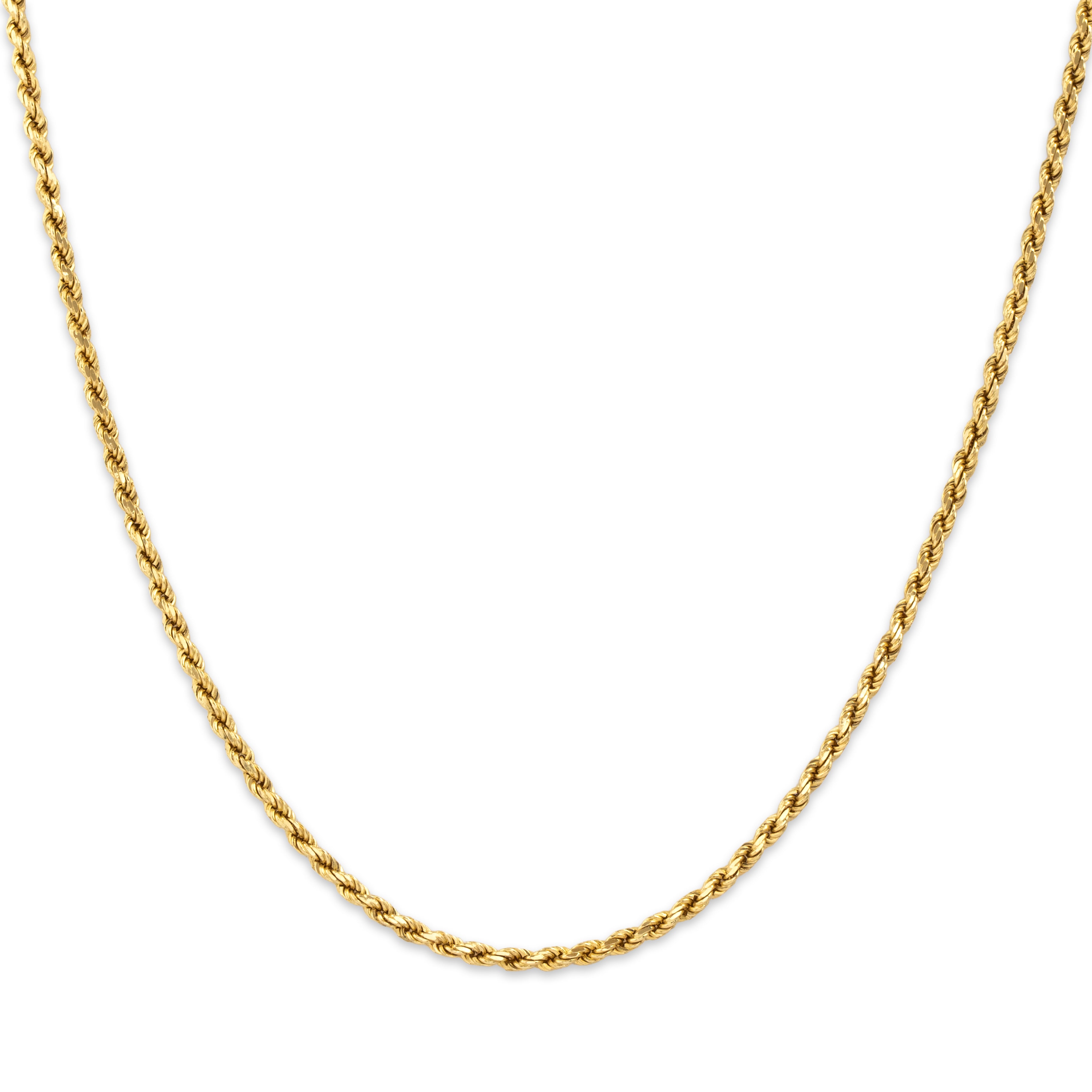 Vintage 14k Yellow Gold Everyday Rope 1.8mm Chain - detail view #1