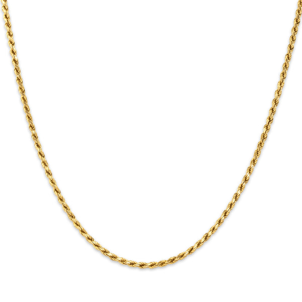 Vintage 14k Yellow Gold Everyday 1.8mm Rope Chain 18