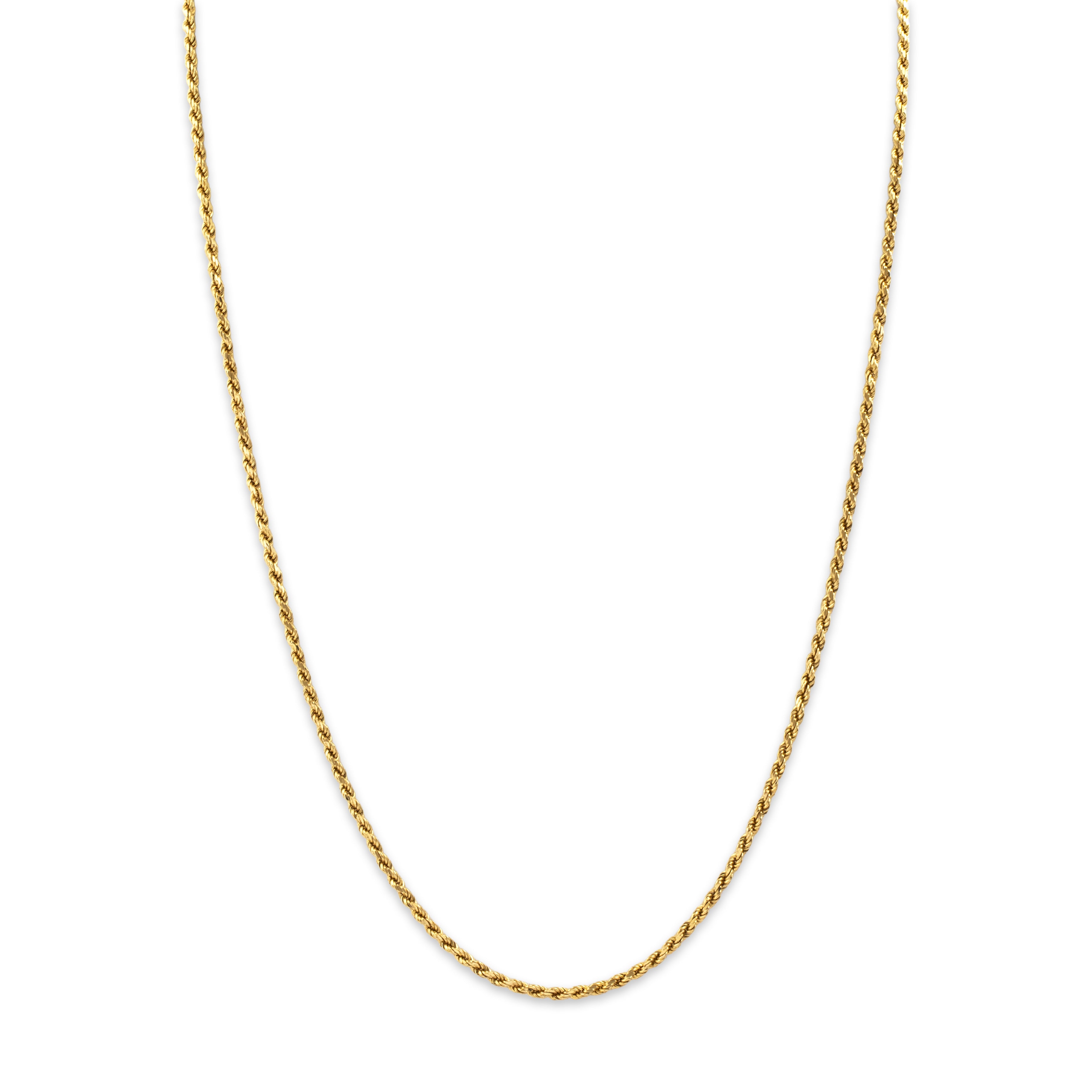Vintage 14k Yellow Gold Everyday Rope 1.8mm Chain - Close-up view
