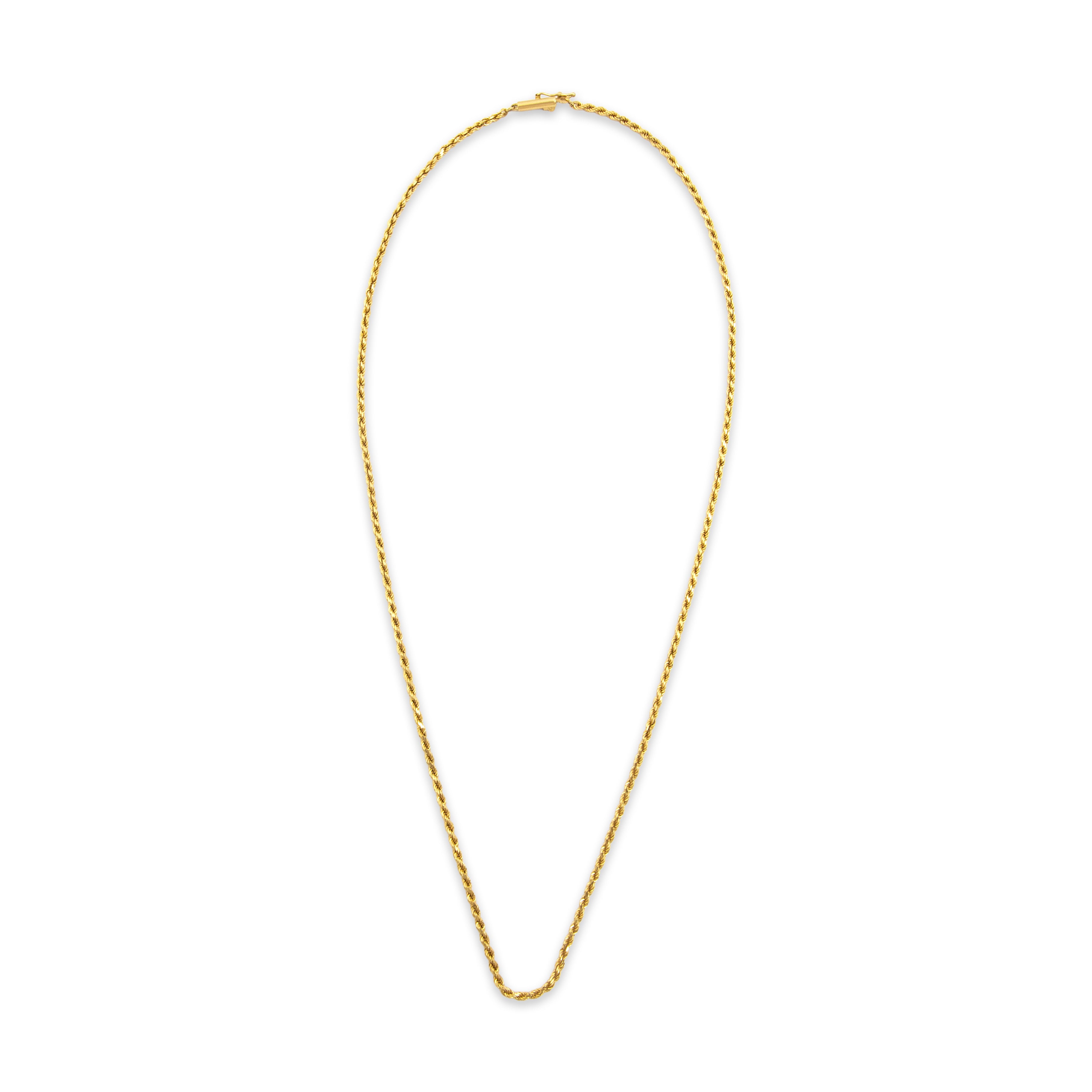 Vintage 14k Yellow Gold Everyday Rope 1.8mm Chain - Overall view