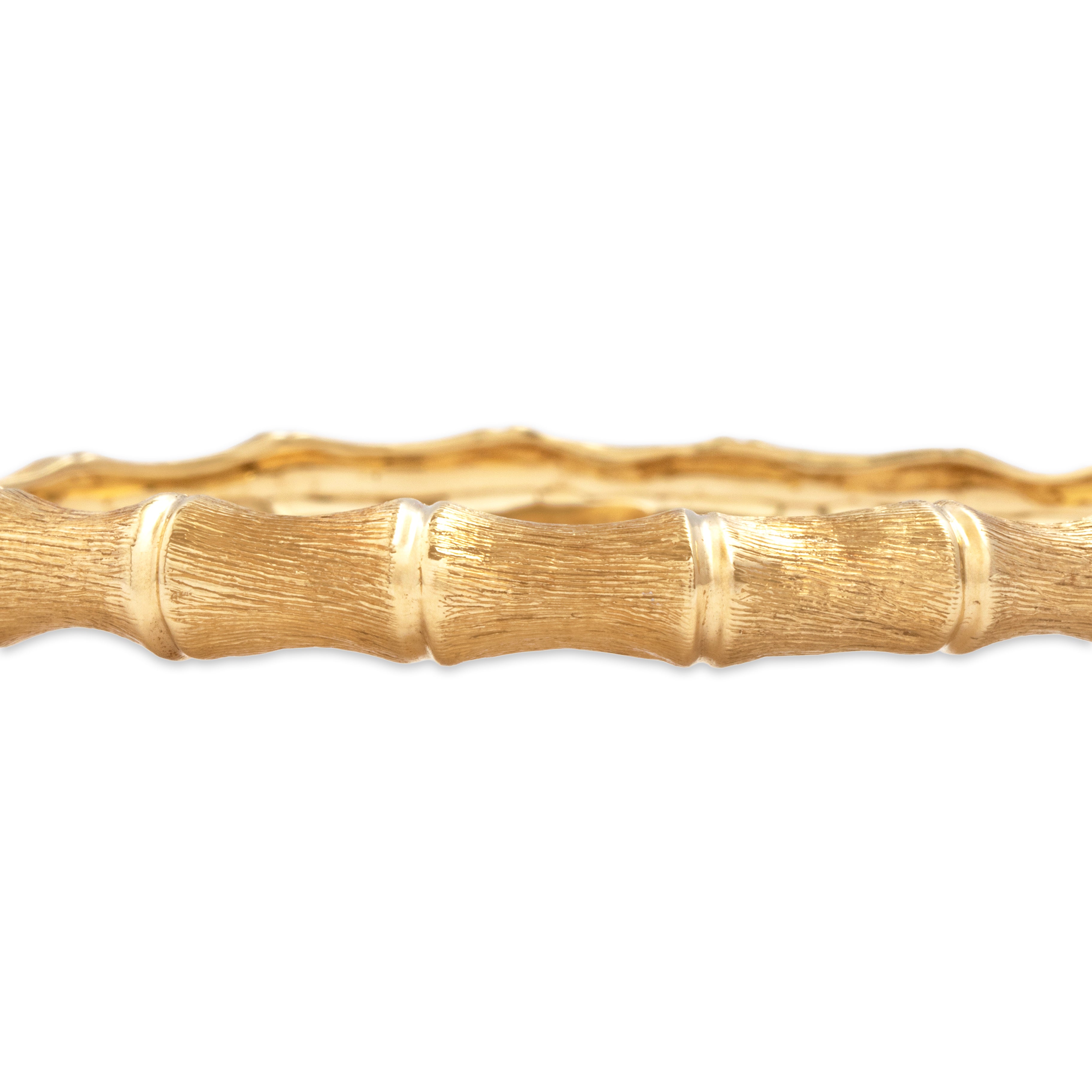 Vintage 14k Yellow Gold Bamboo Bracelet - detail view #4
