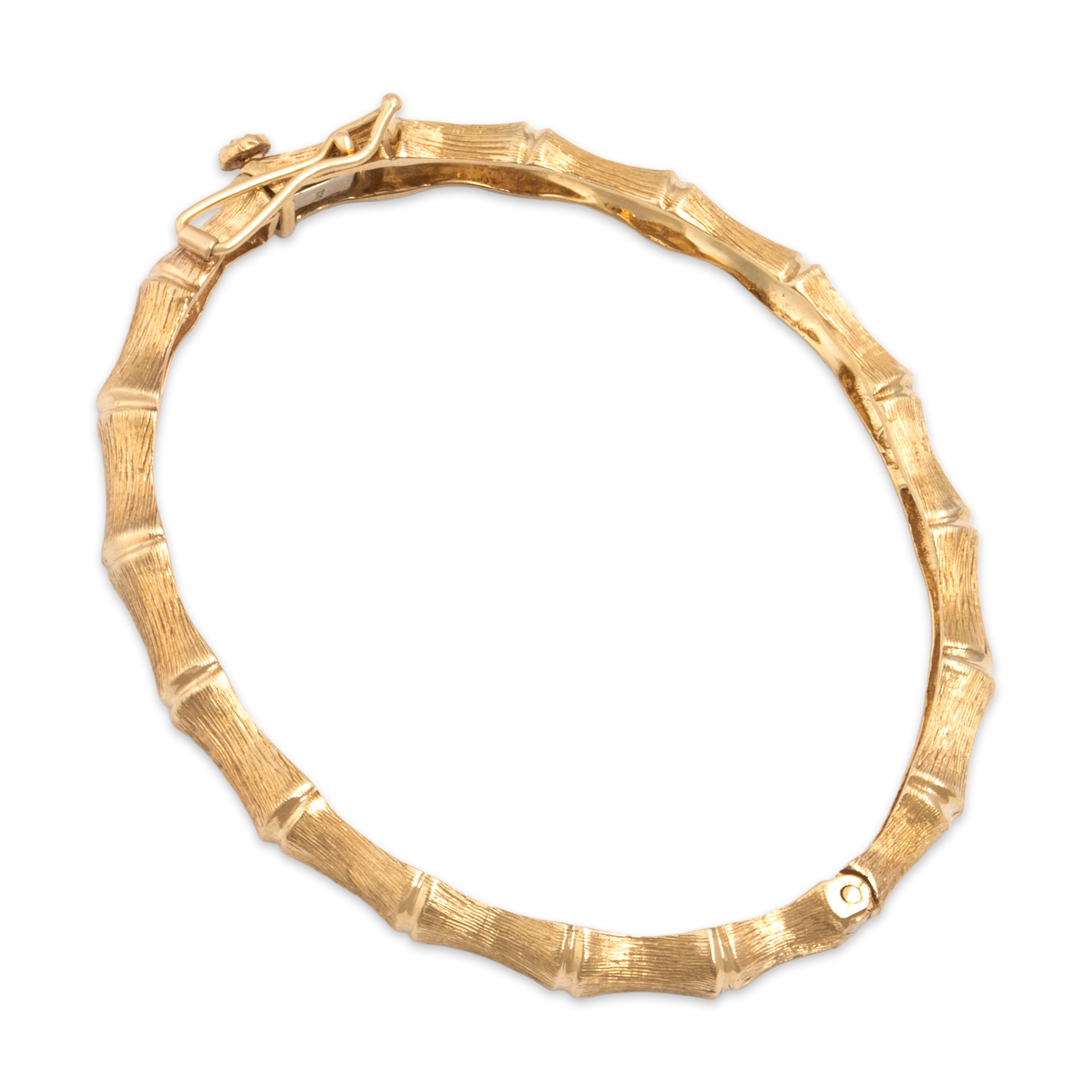 Vintage 14k Yellow Gold Bamboo Bracelet - detail view #3