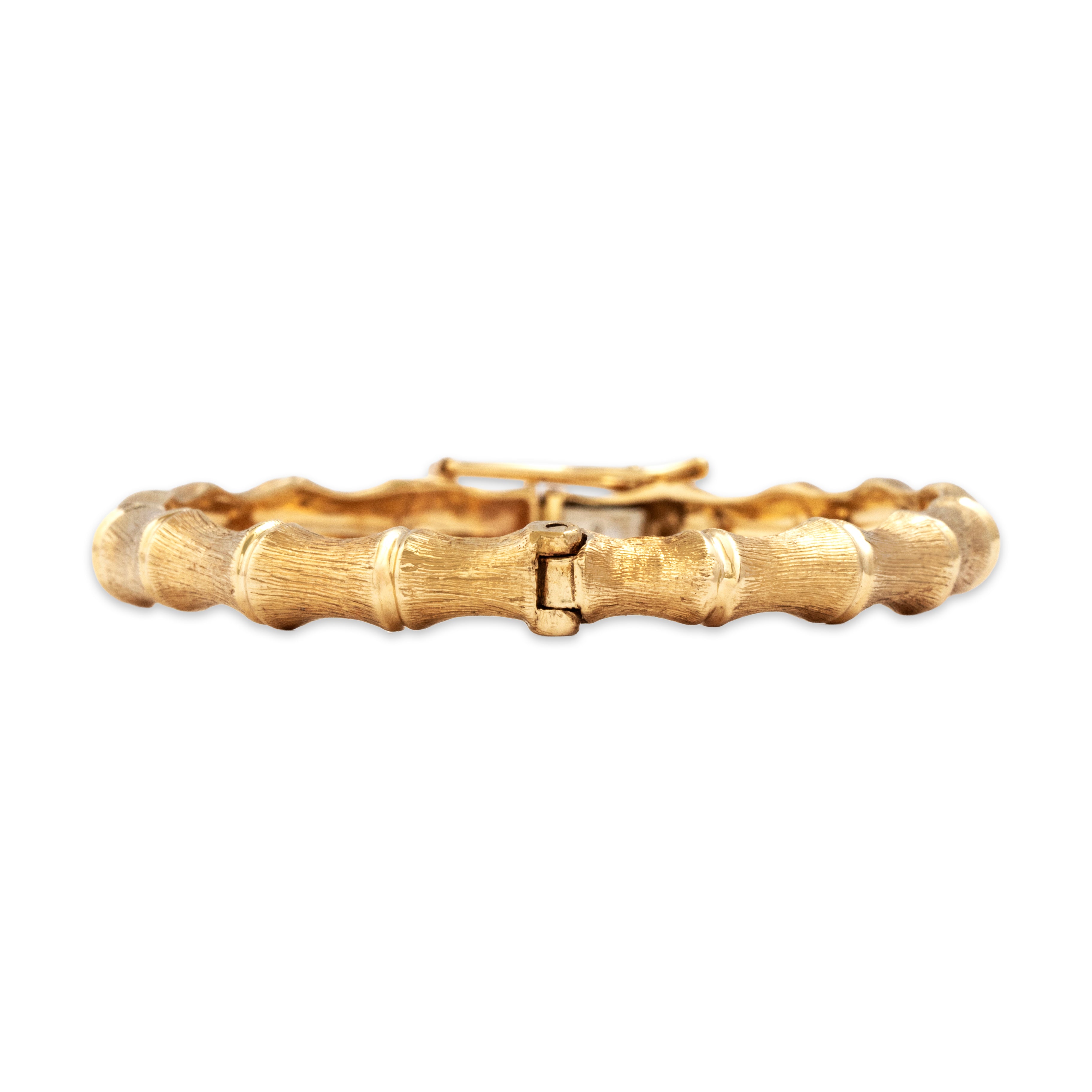 Vintage 14k Yellow Gold Bamboo Bracelet - detail view #1