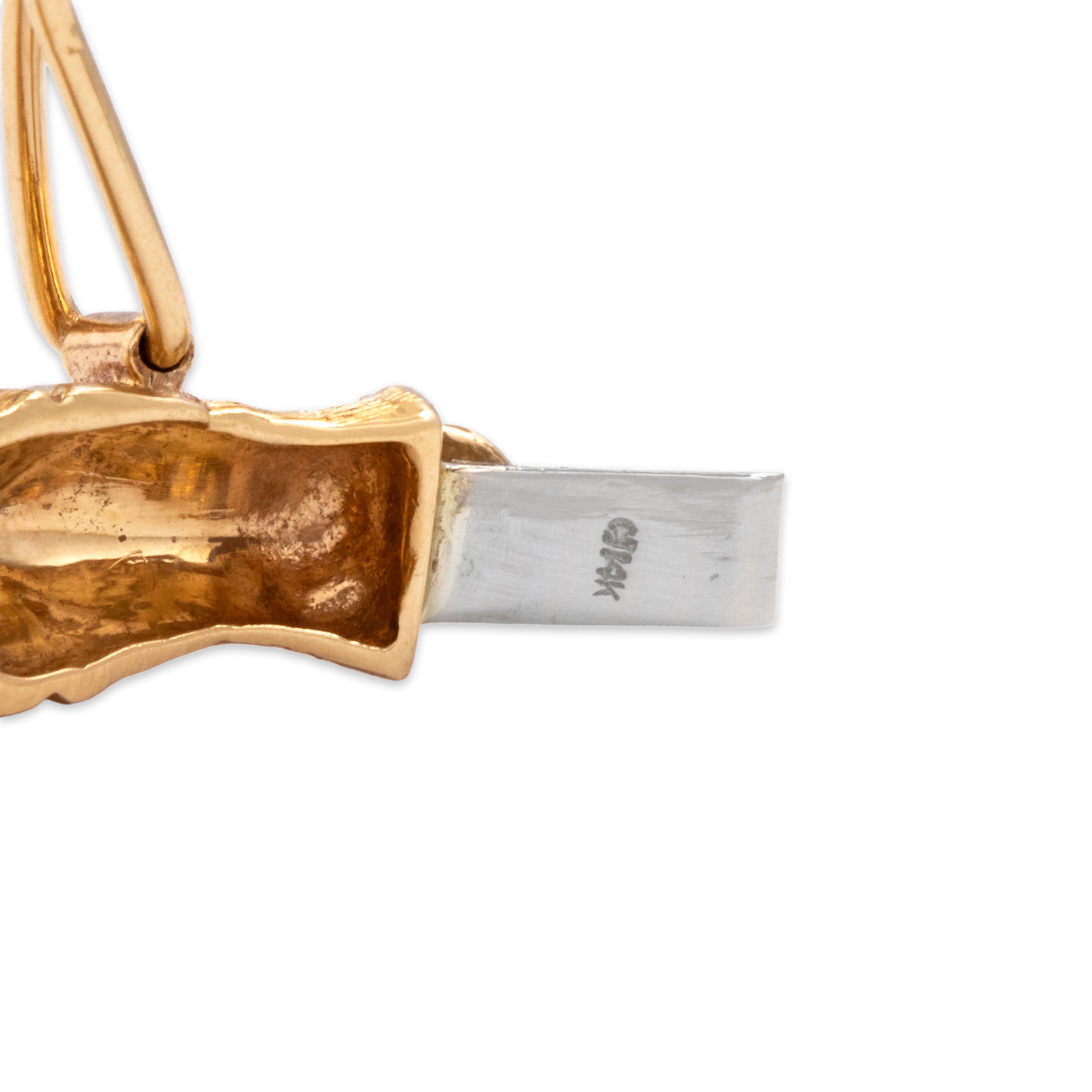 Vintage 14k Yellow Gold Bamboo Bracelet - Hallmark view