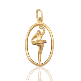 Vintage 14k Yellow Gold Articulated Spinning Ballerina Pendant