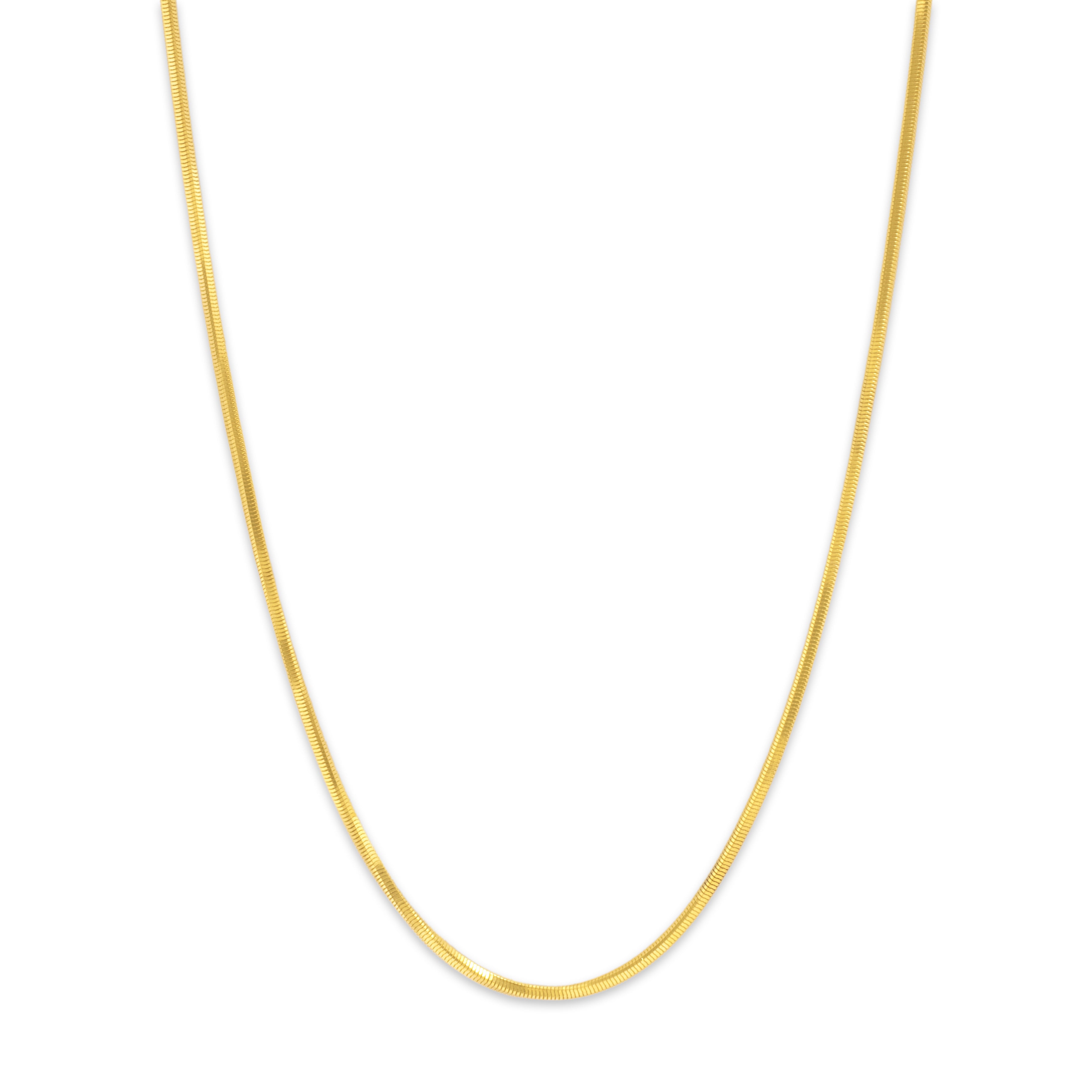 Vintage Italian 14k Yellow Gold Sleek Square Snake 1.5mm Chain - detail view #1