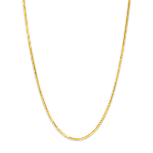 Vintage Italian 14k Yellow Gold Sleek Square 1.5mm Snake Chain 24.25