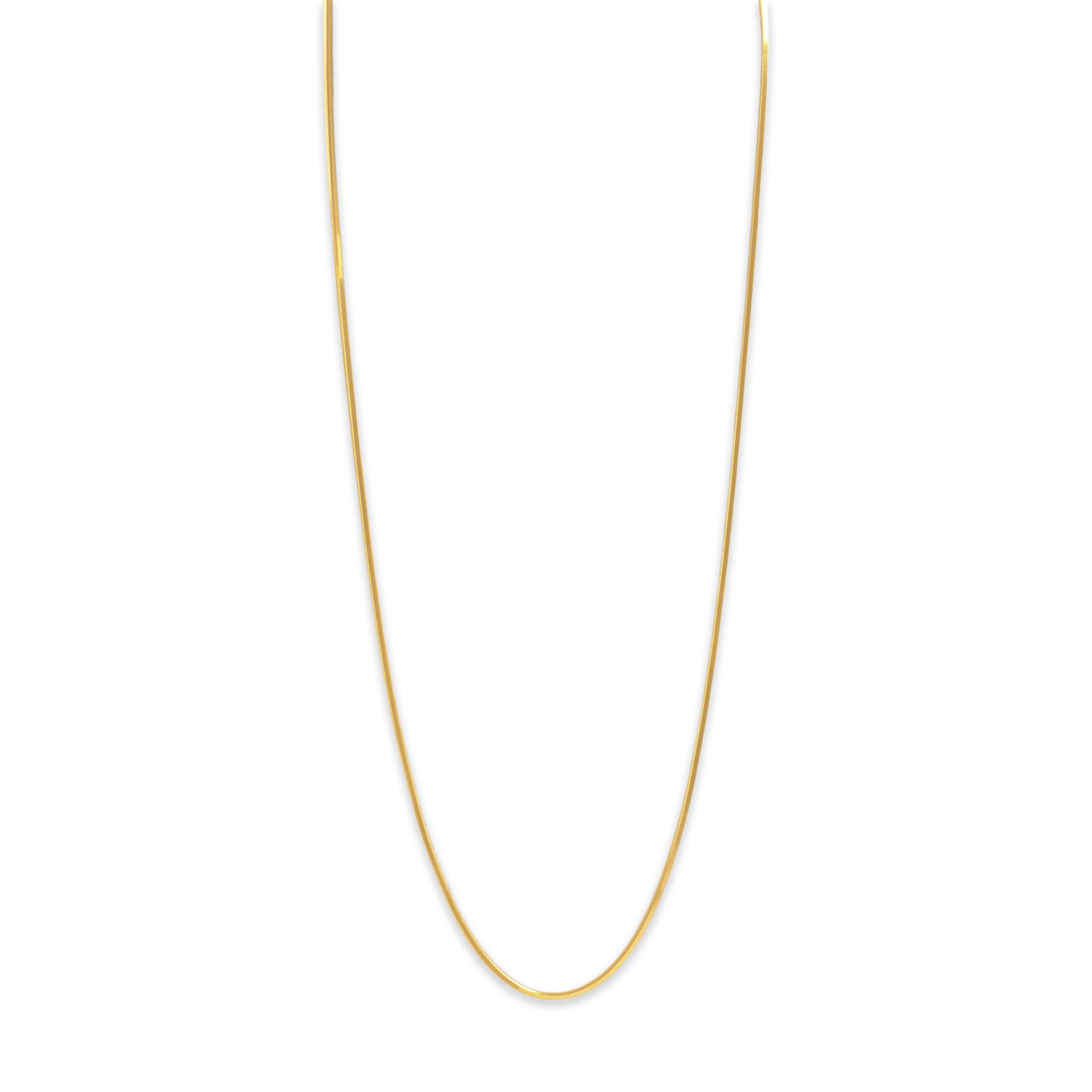 Vintage Italian 14k Yellow Gold Sleek Square Snake 1.5mm Chain - Close-up view
