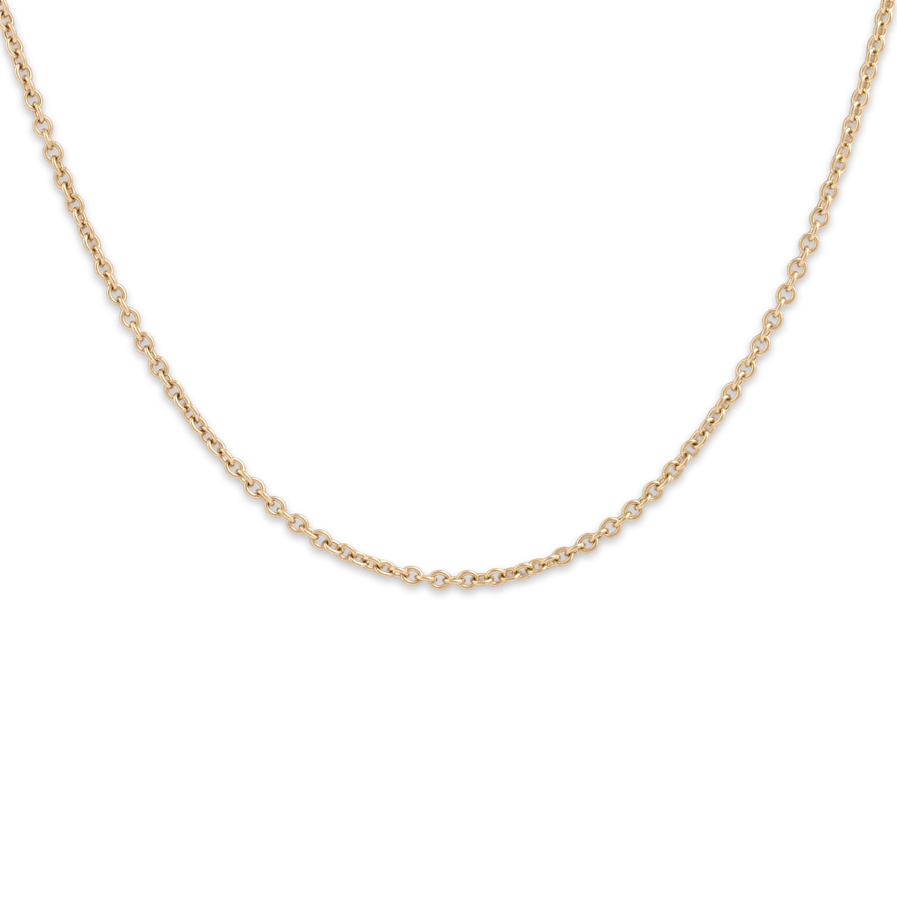 Vintage 1.7mm 14k Yellow Gold Everyday East-West Cable Chain - detail view #1