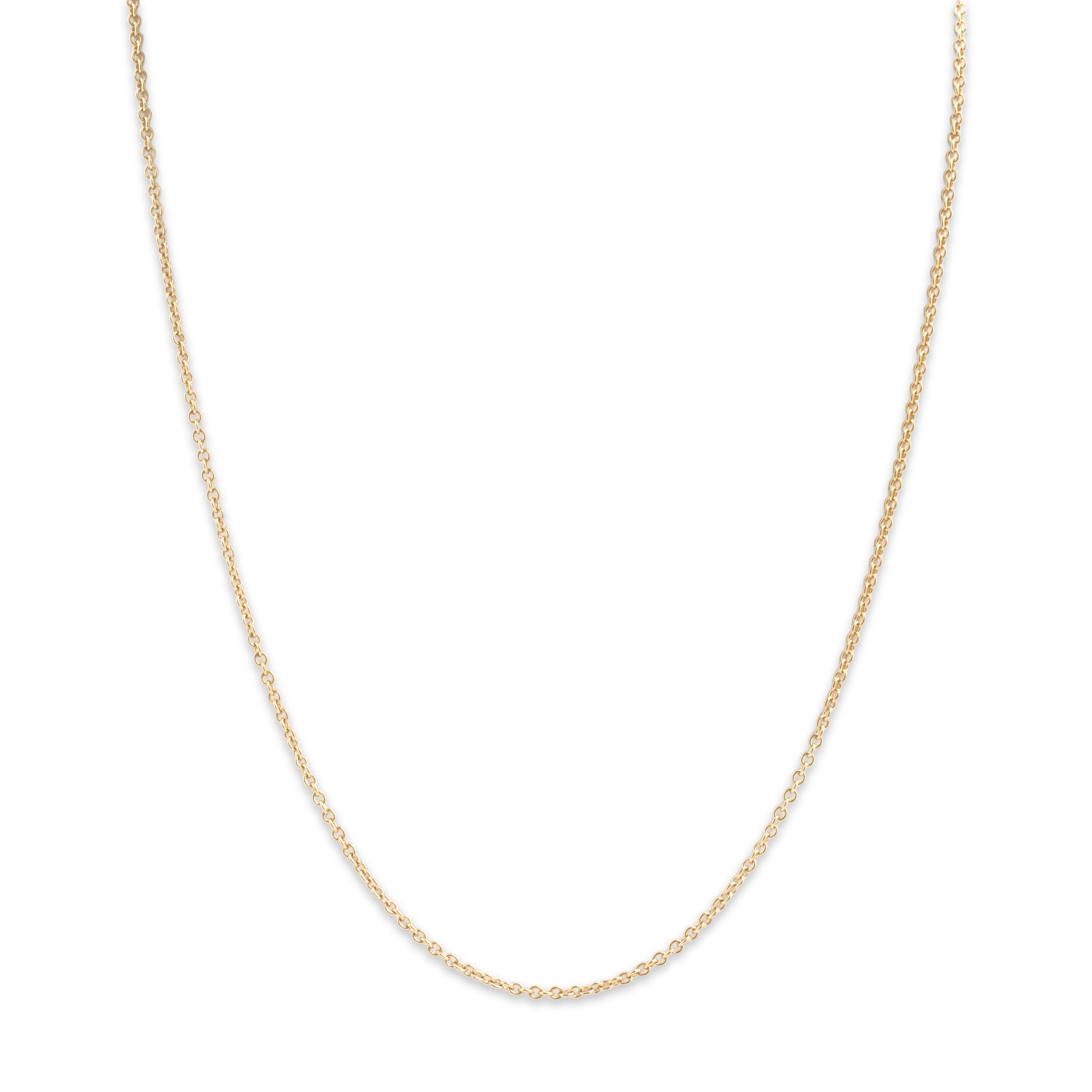 Vintage 1.7mm 14k Yellow Gold Everyday East-West Cable Chain - Close-up view