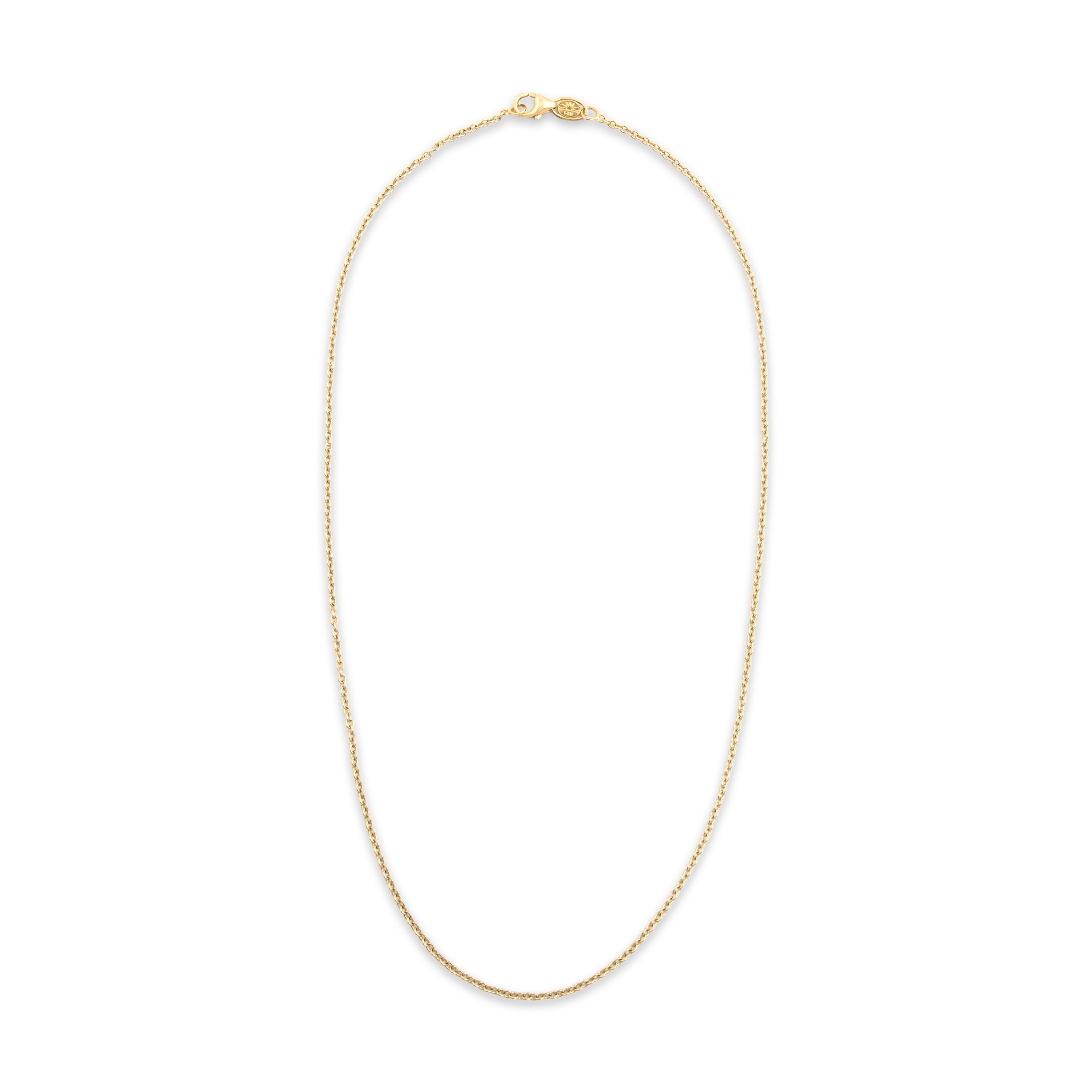 Vintage 1.7mm 14k Yellow Gold Everyday East-West Cable Chain - Overall view