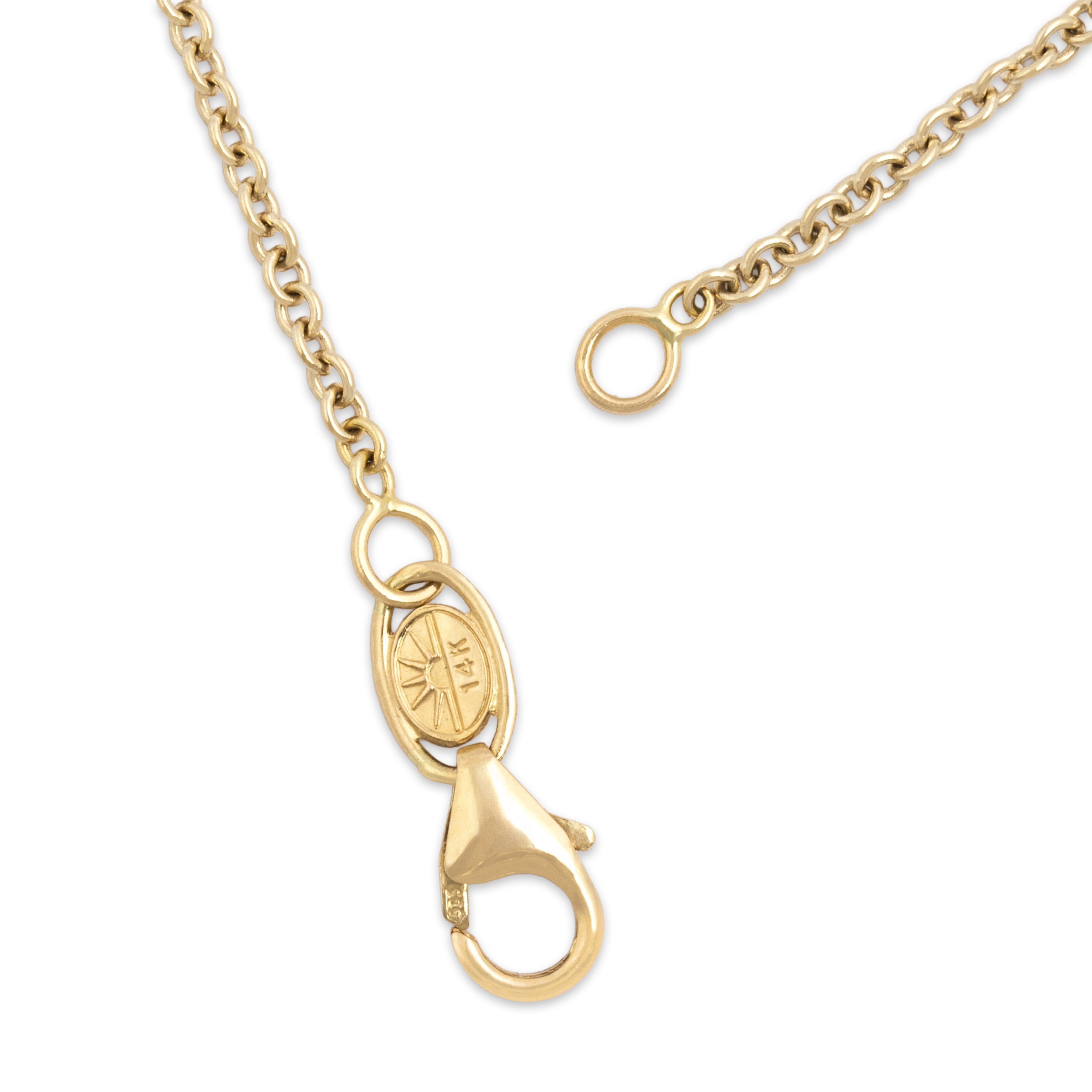 Vintage 1.7mm 14k Yellow Gold Everyday East-West Cable Chain - clasp view