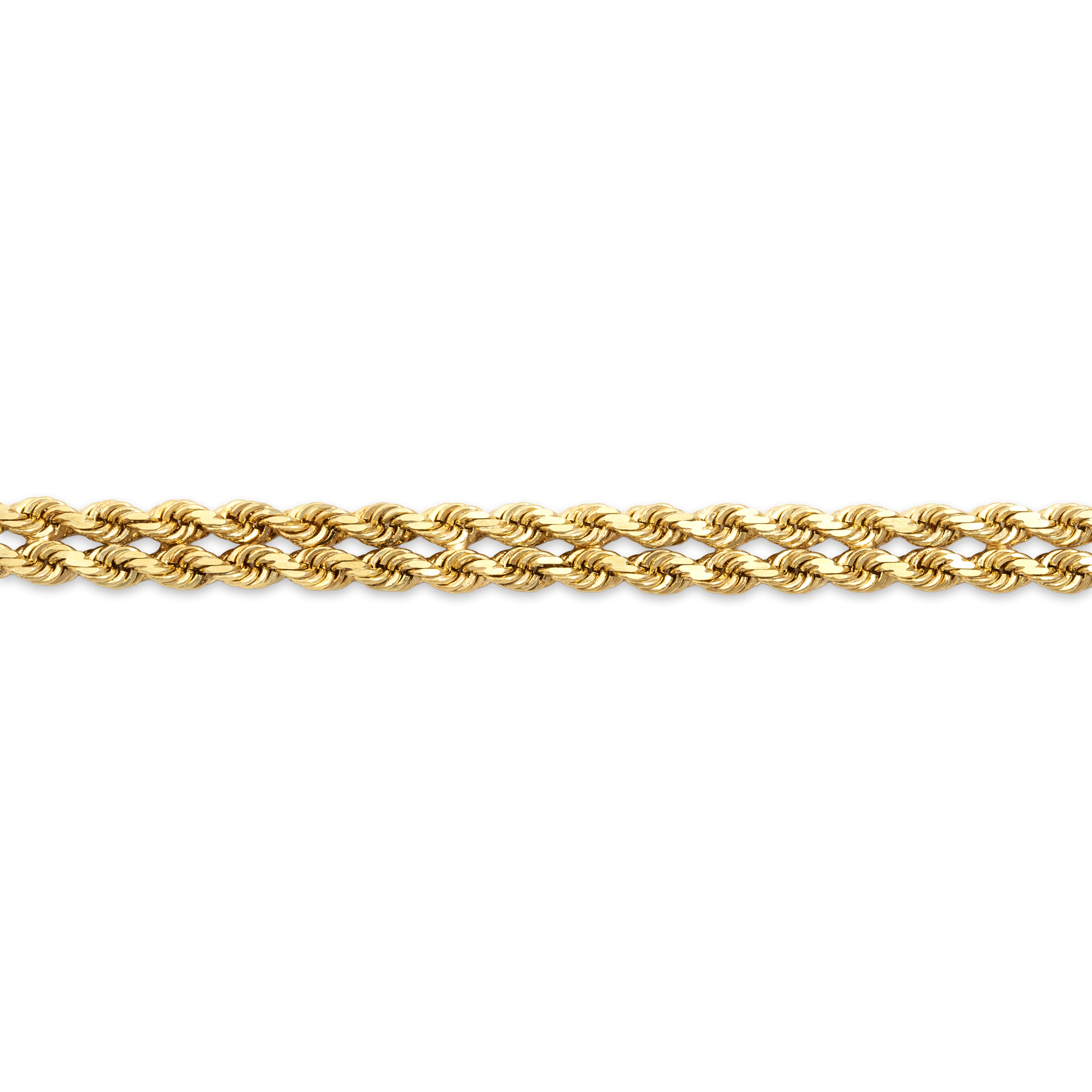 Vintage 14k Yellow Gold Double Row Twisted Rope Bracelet - Close-up view
