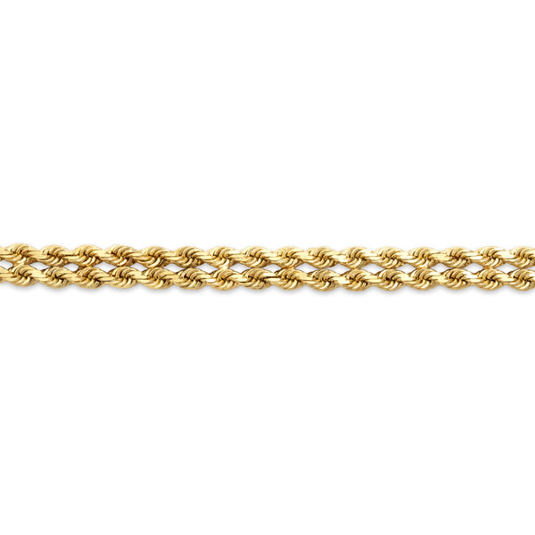 Vintage 14k Yellow Gold Double Row Twisted Rope Bracelet 6.75