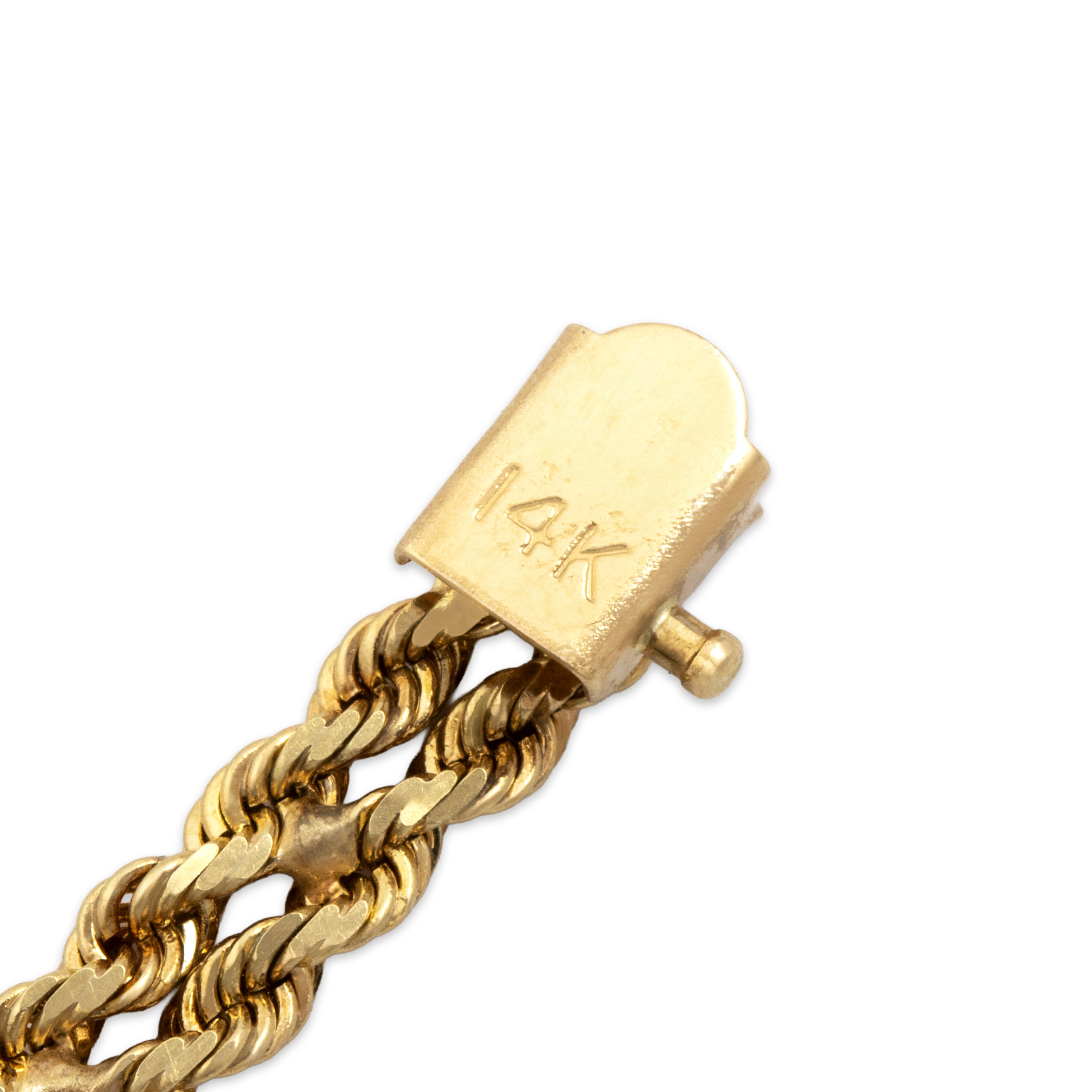 Vintage 14k Yellow Gold Double Row Twisted Rope Bracelet - Hallmark view