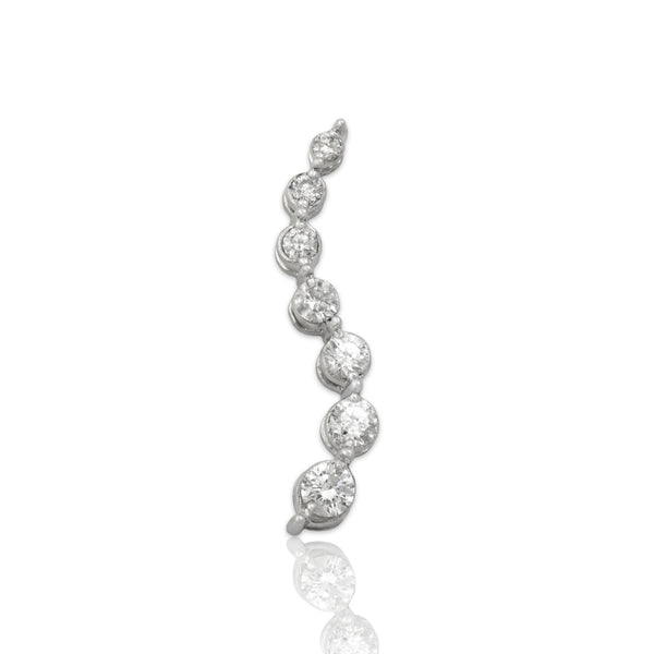 Vintage 14k White Gold Diamond Sparkling Graduated Drop Pendant