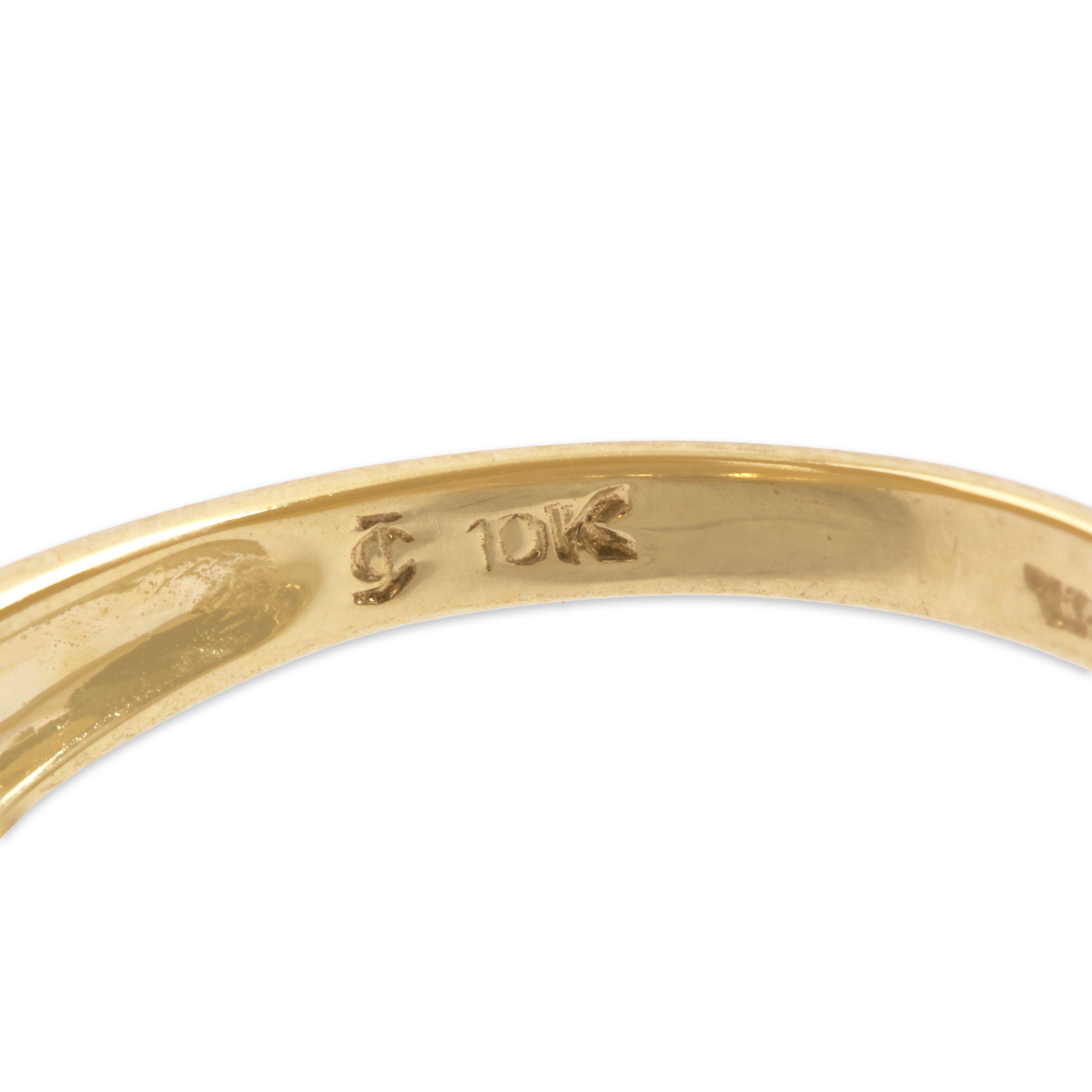 Vintage 10k Yellow Gold 7.1ct Amethyst Garnet Bold East-West Oval Cocktail Ring - Hallmark view