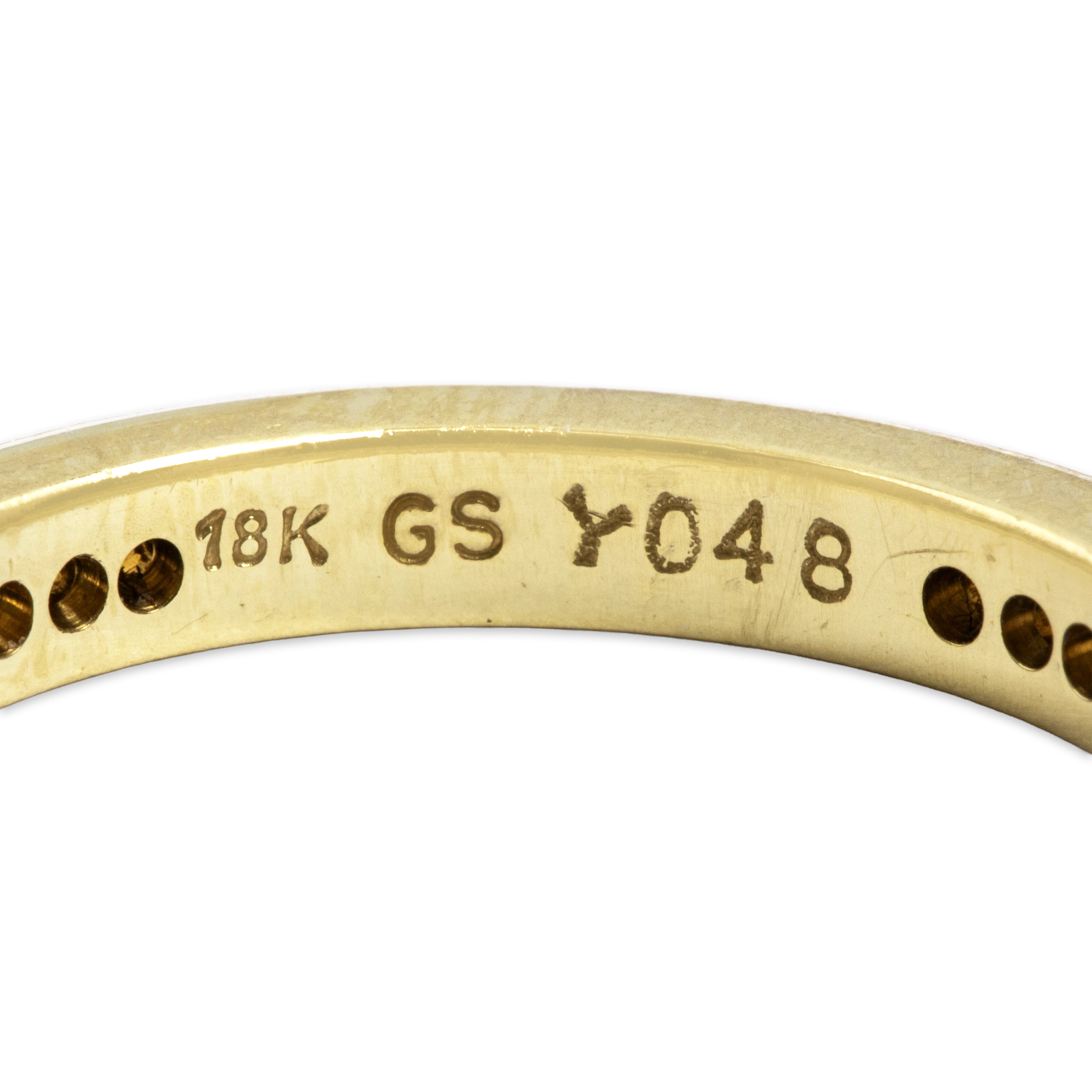 Vintage 18k Yellow Gold Yellow Diamond Sparkling Eternity Band Ring - Hallmark view