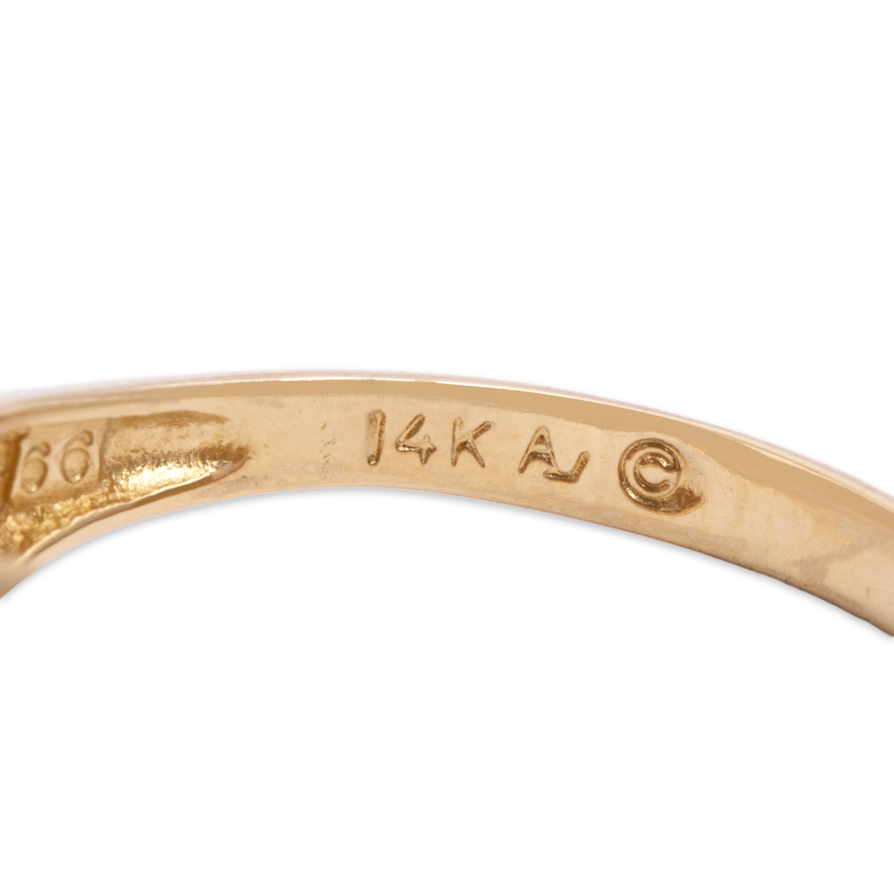 Vintage 14k Yellow Gold .55cttw Blue Sapphire Spiky Marquise Step Ring - Hallmark view