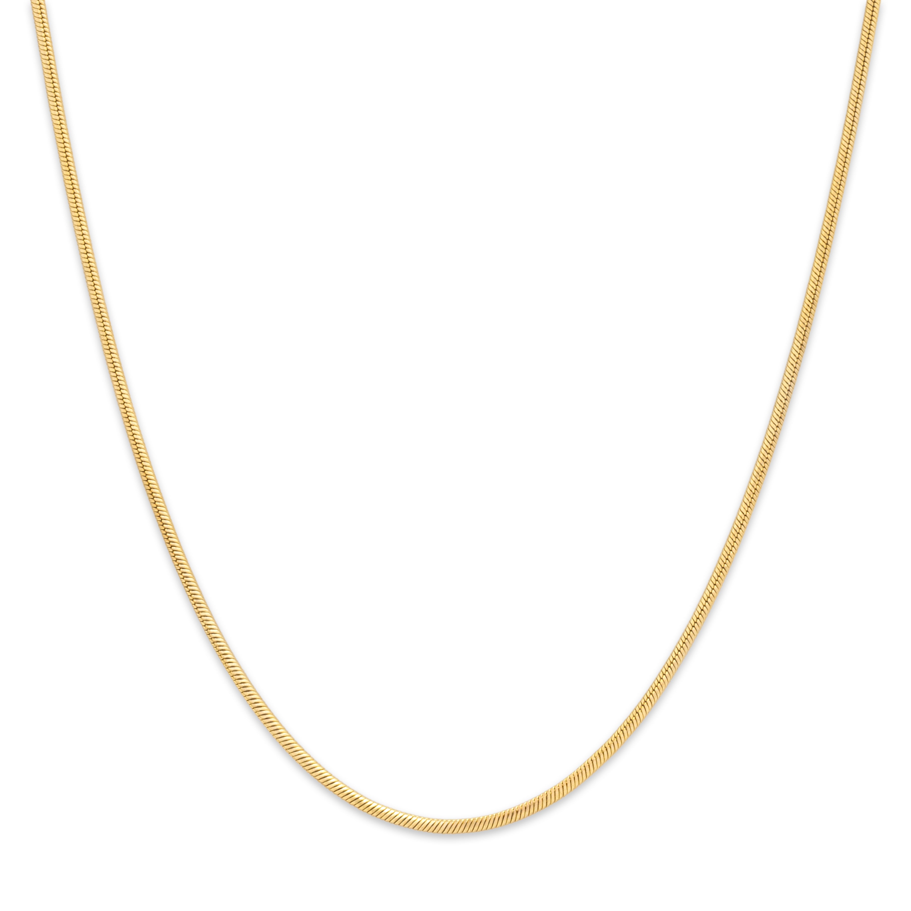 Vintage 14k Yellow Gold Elegant Snake 1.35mm Chain - detail view #1