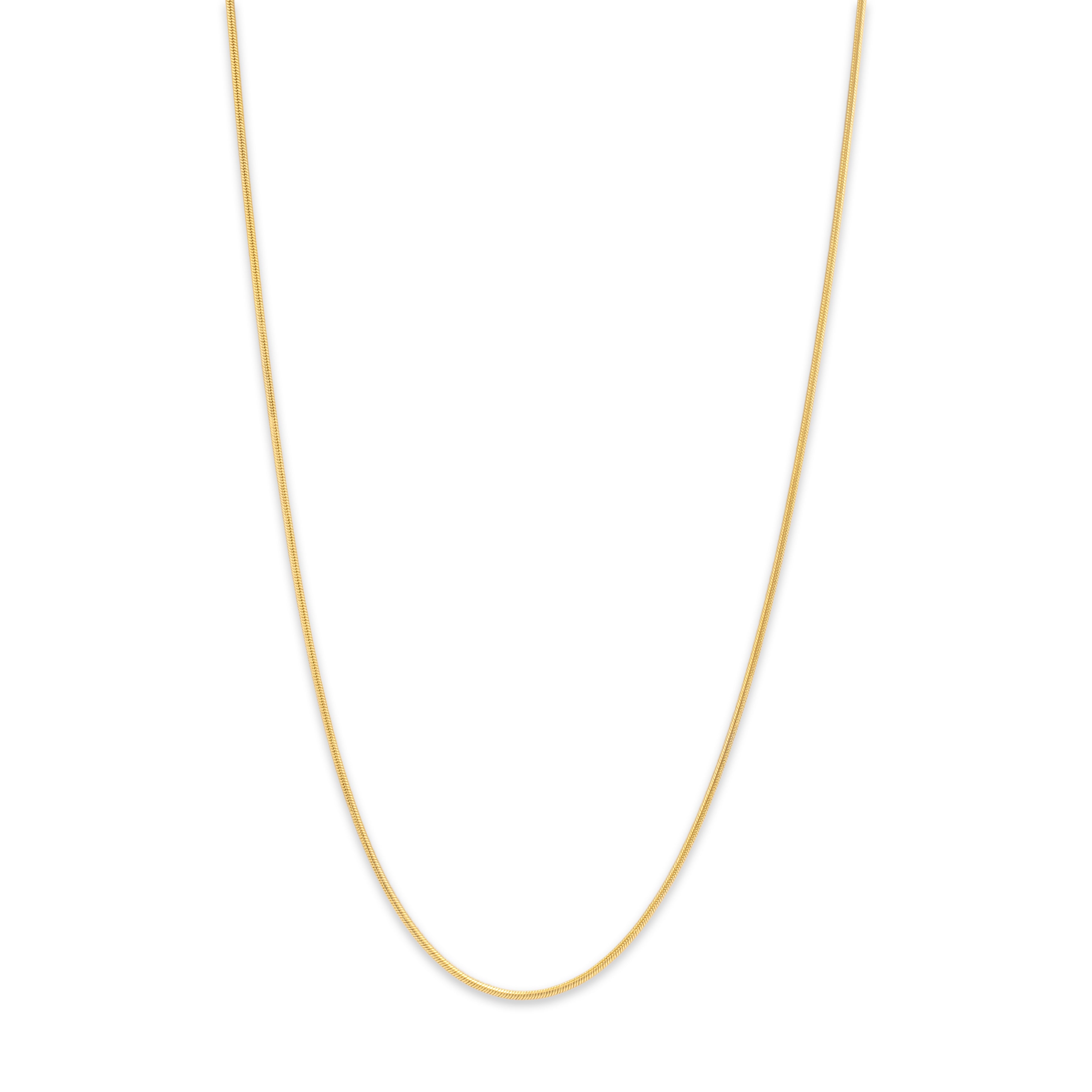 Vintage 14k Yellow Gold Elegant Snake 1.35mm Chain - Close-up view